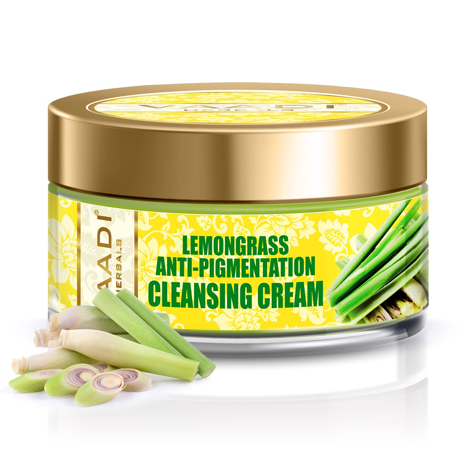 Vaadi Herbals Lemongrass Anti?Pigmentation Herbal Facial Cleansing Creams All Natural Paraben Free Sulfate Free Suitable For Bot