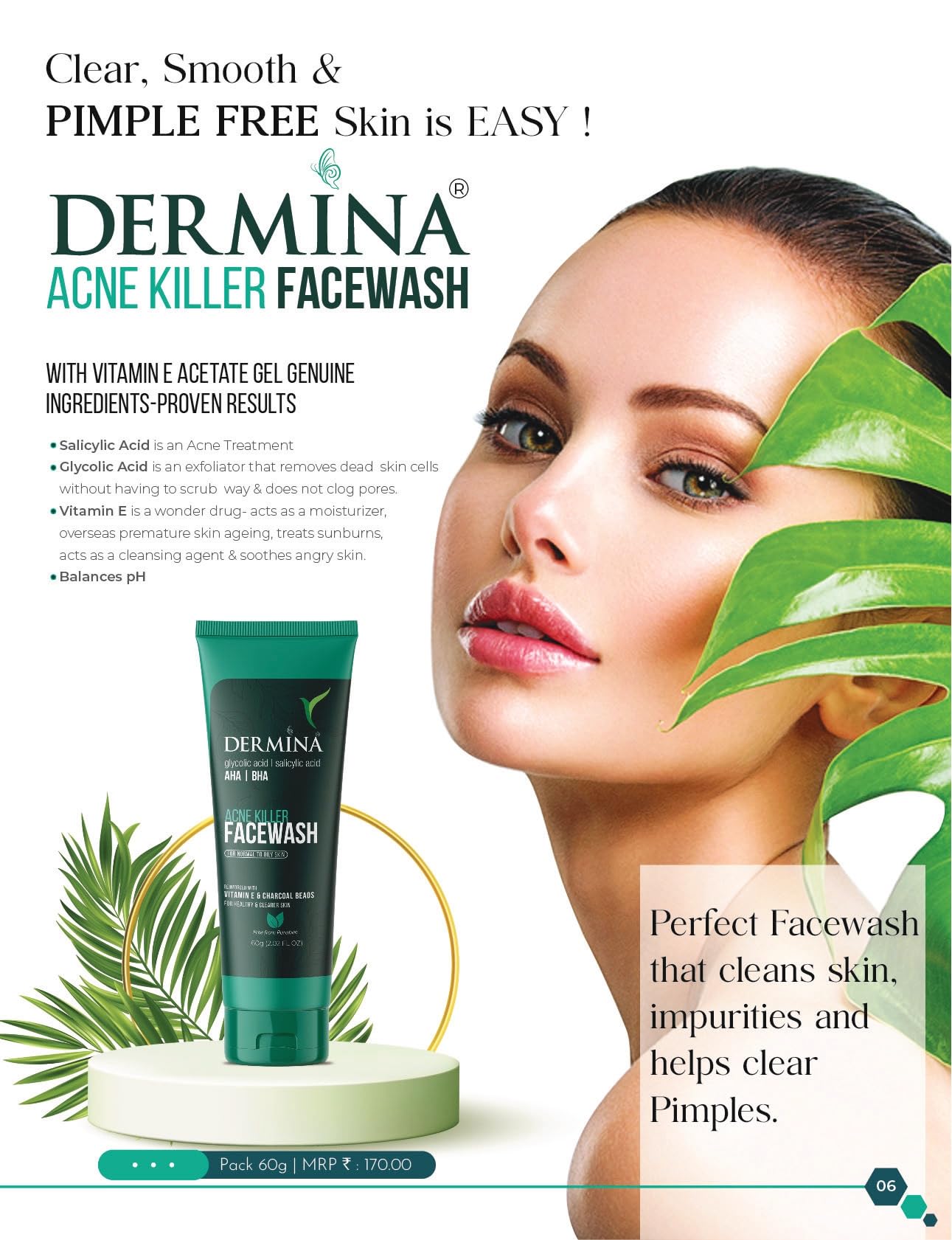 Dermina Anti Acne Facewash 60Gm( Pack Of 3)