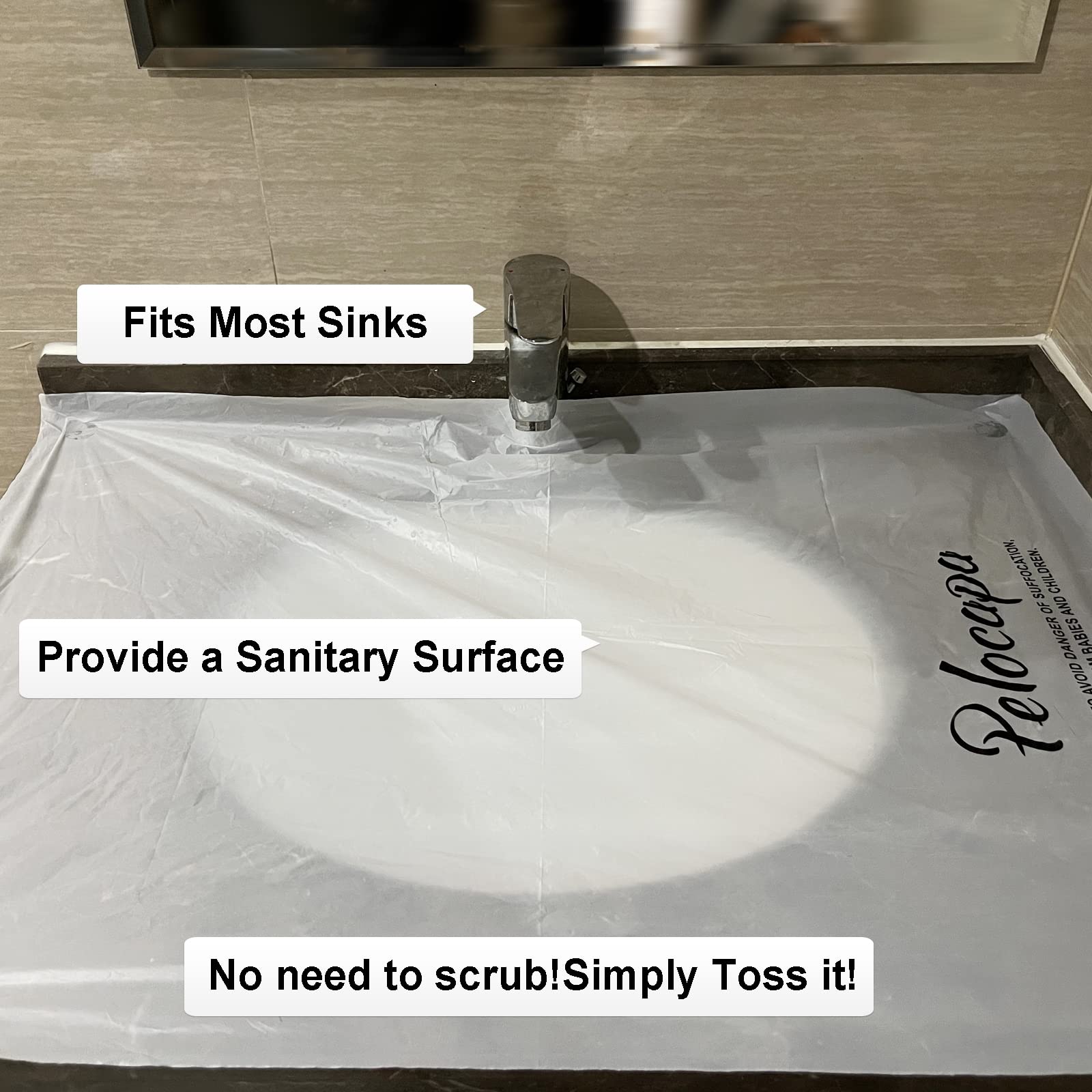 Pelocapa Disposable Hair Beard Catchers, Disposable Sink Liners For Trimming, 20 Pcs Large Sink Covers For Beard Grooming