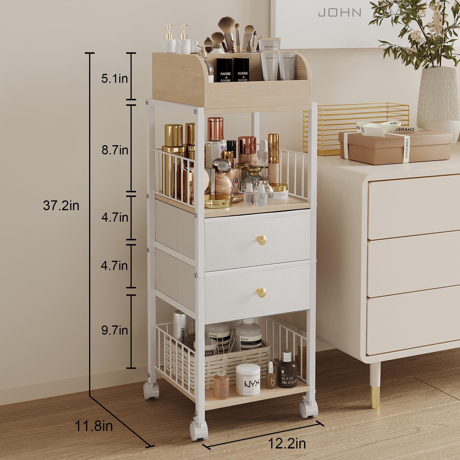 Floor Makeup Organizer Storage - Skincare Make Up Organizers And Storage With Drawers, Vanity Organizer Cosmetics Display Cases