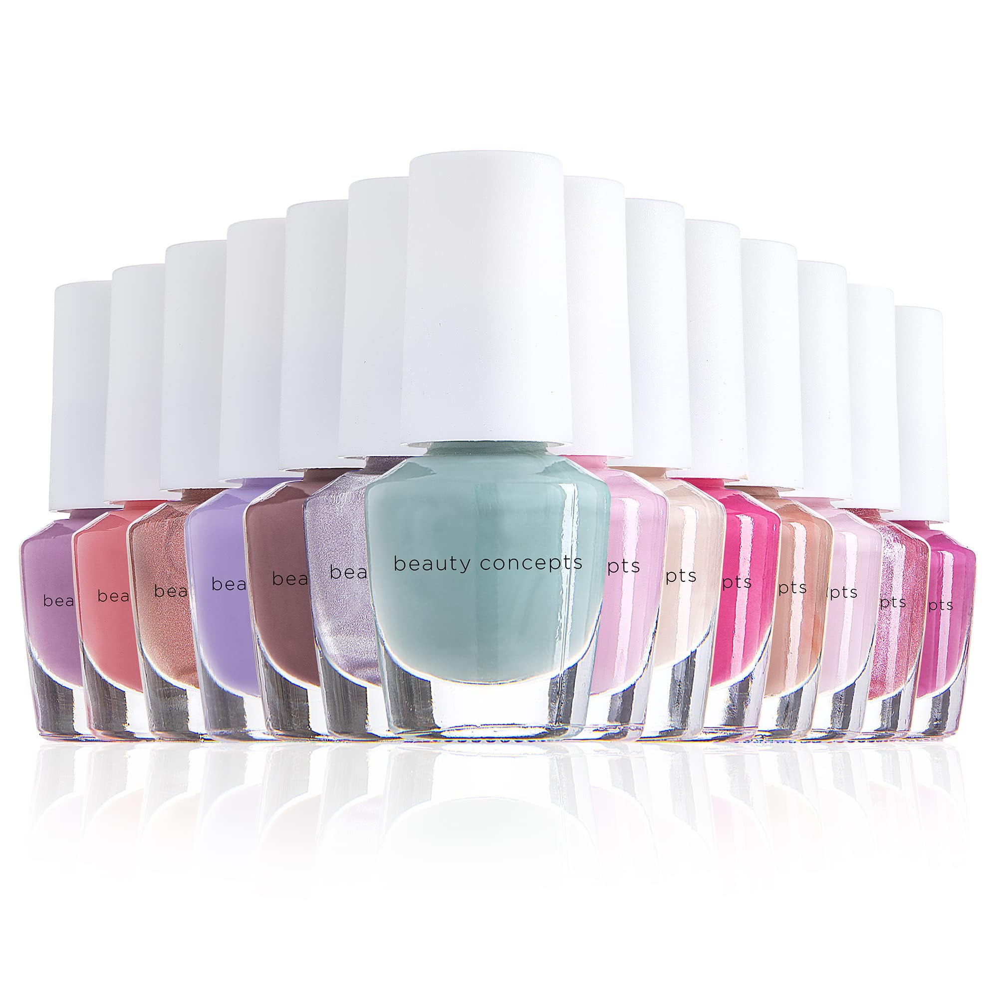 Beauty Concepts Nail Polish Set - 14 Mini Nail Polish Colors, Polish Kit for Fingernails and Toenails