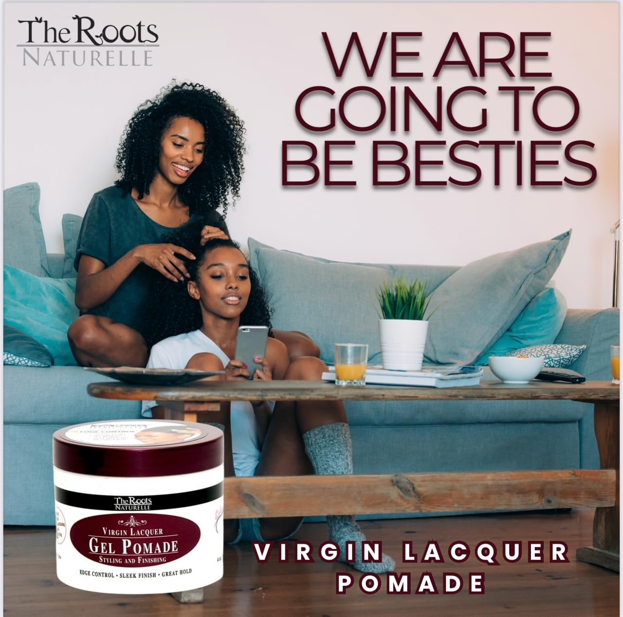 The Roots Naturelle Virgin Lacquer Gel Pomade For Edge Control (8 oz Jar)