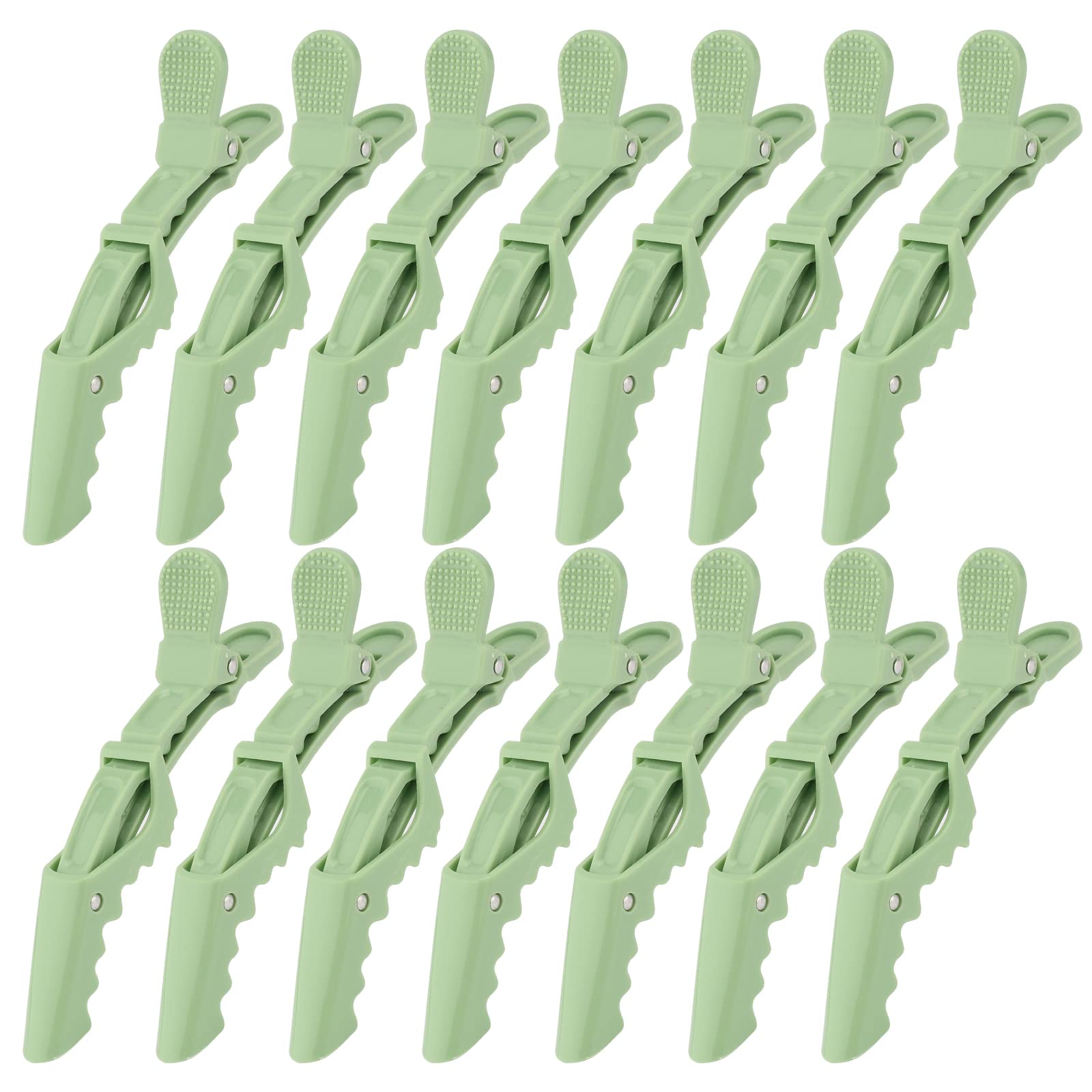 Ondder 14 Pcs Green Alligator Hair Clips for Styling Sectioning Larger Salon Pro Hair Clips for Barber Hair Clips for Coloring C