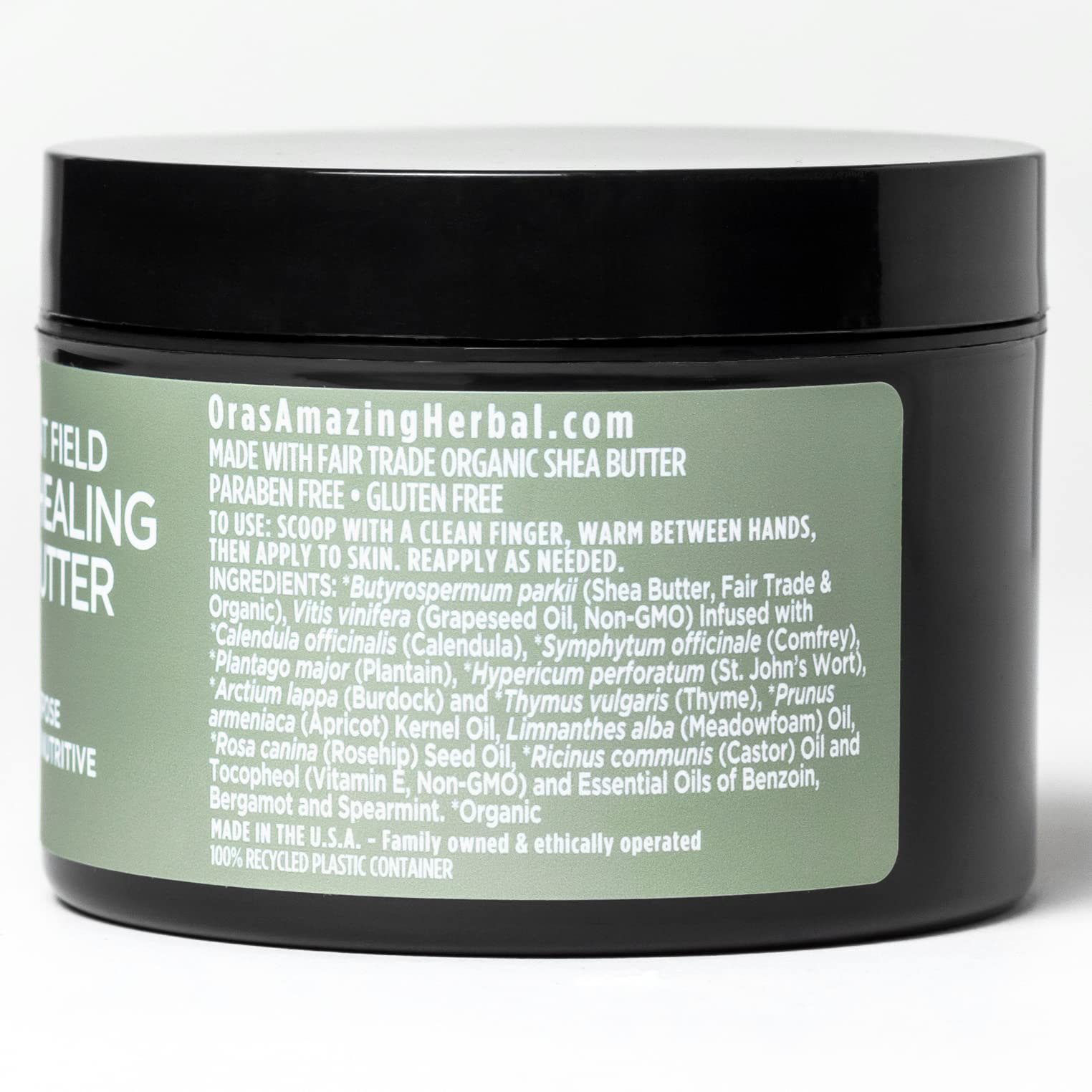 Ultra Healing Body Butter, Intensive Moisturizer For Dry Skin, Spearmint & Bergamot Essential Oil, Oras Amazing Herbal, 1 oz, Pe