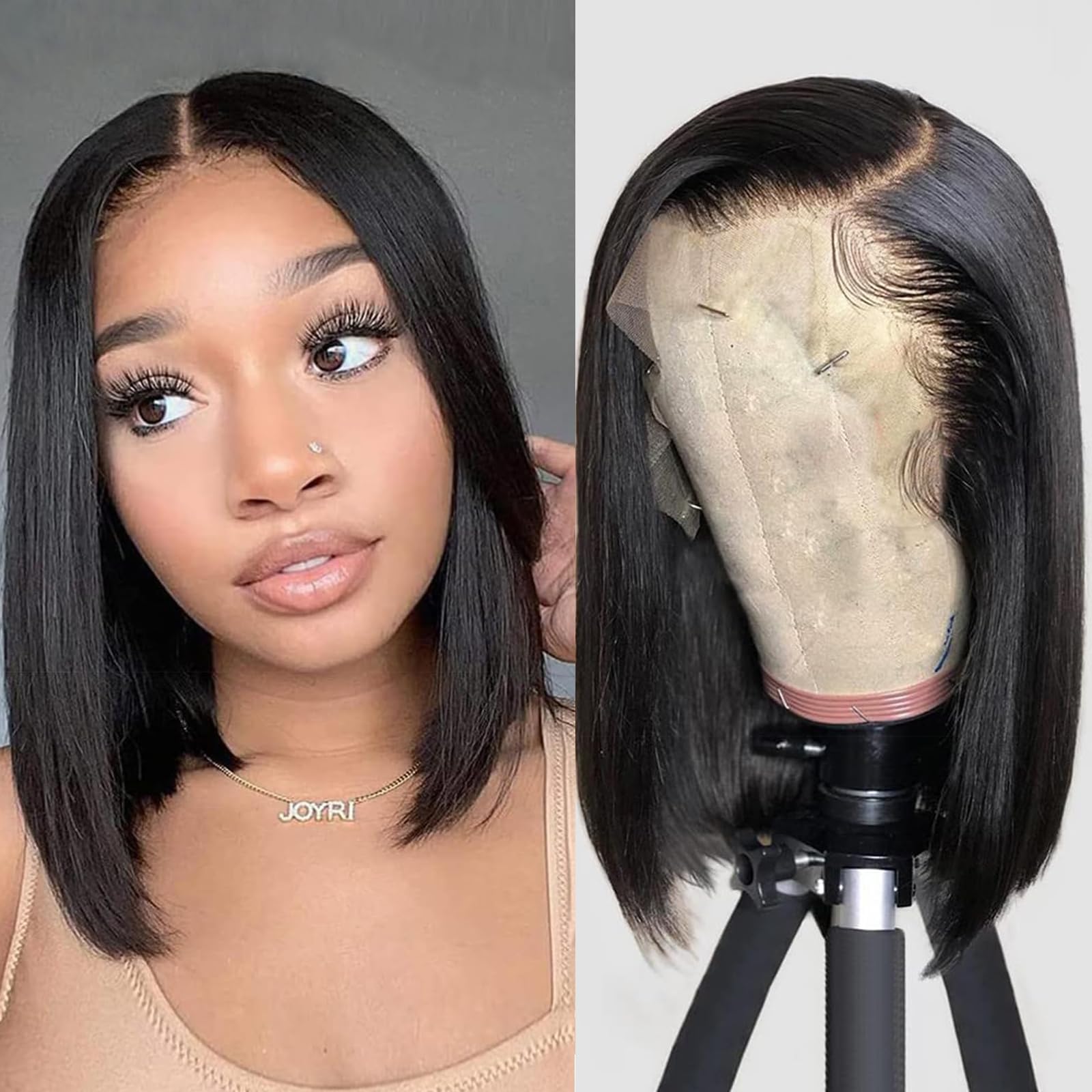 Superfect Bob Wig Human Hair 13x4 Lace Front Wigs for Black Women Human Hair 180% Density Short Bob Wigs Hd Transparent Pre Pluc