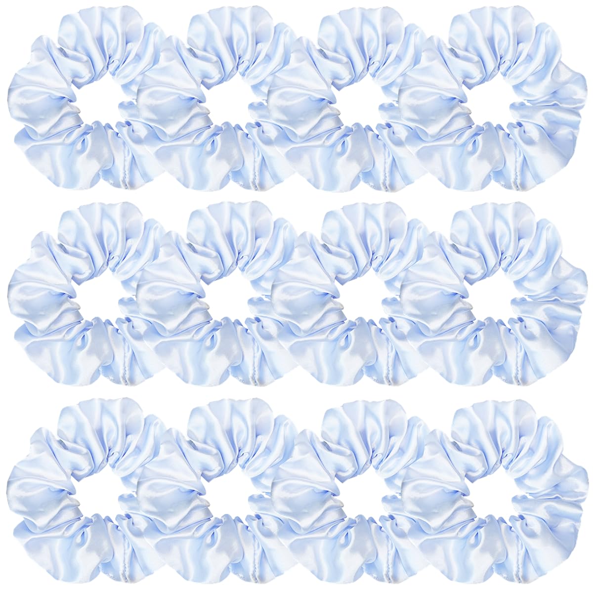 12 Pcs Satin Silk Scrunchies, Soft Hair Ties, Fashion Hair Accessories Bows, Ropes, Elastic Bracelets, Ponytail Holders For Wome