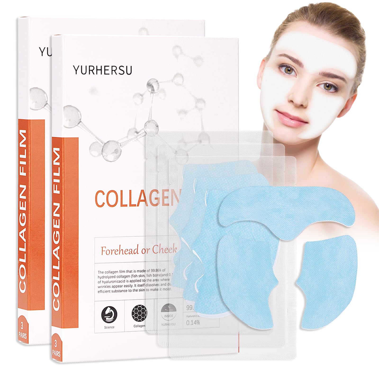 SUNDEER Pure Collagen Films, Highprime Collagen Film For Face, Melting Collagen Film, Soluble Collagen Hydrating Face Mask, Mois