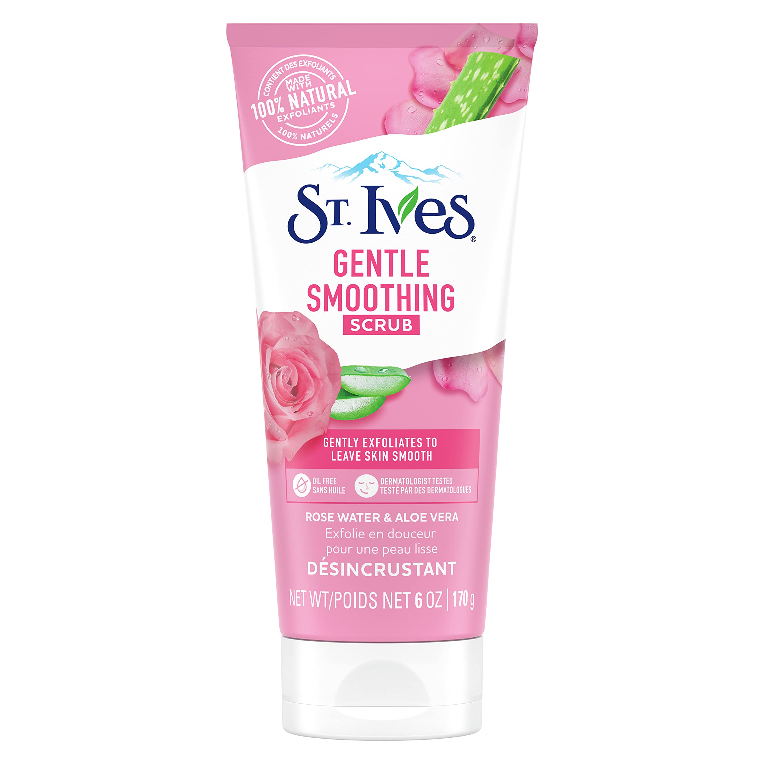 St. Ives Gentle Smoothing Face Scrub Our Gentlest Scrub Yet Rose Water And Aloe Vera Made With 100 Percent Natural Exfoliants, P