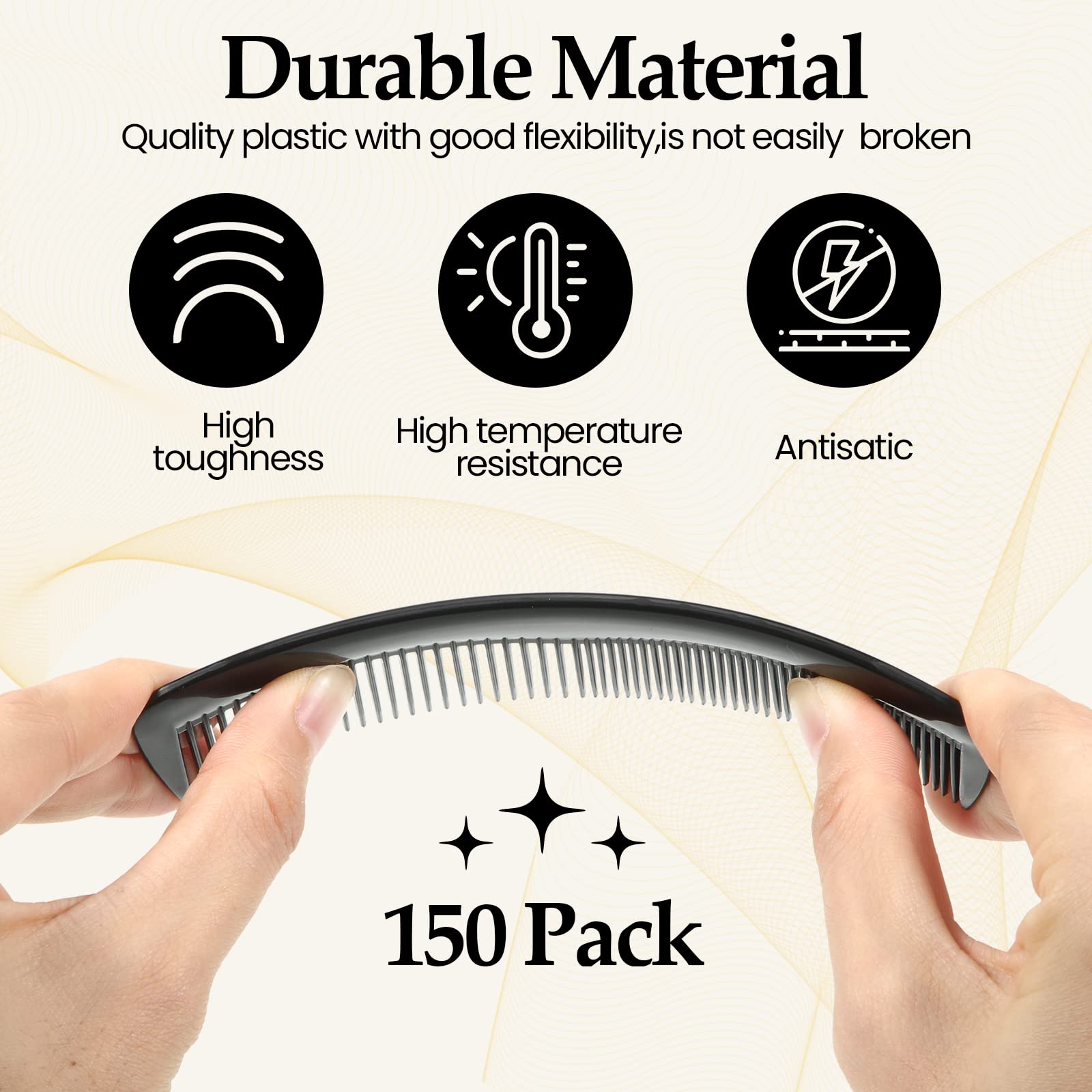 150 Pieces Hair Combs Bulk Styling Comb Pocket Hair Combs Set Small Plastic Comb Travel Comb 5 Inch Black Comb Fine Dressing Com