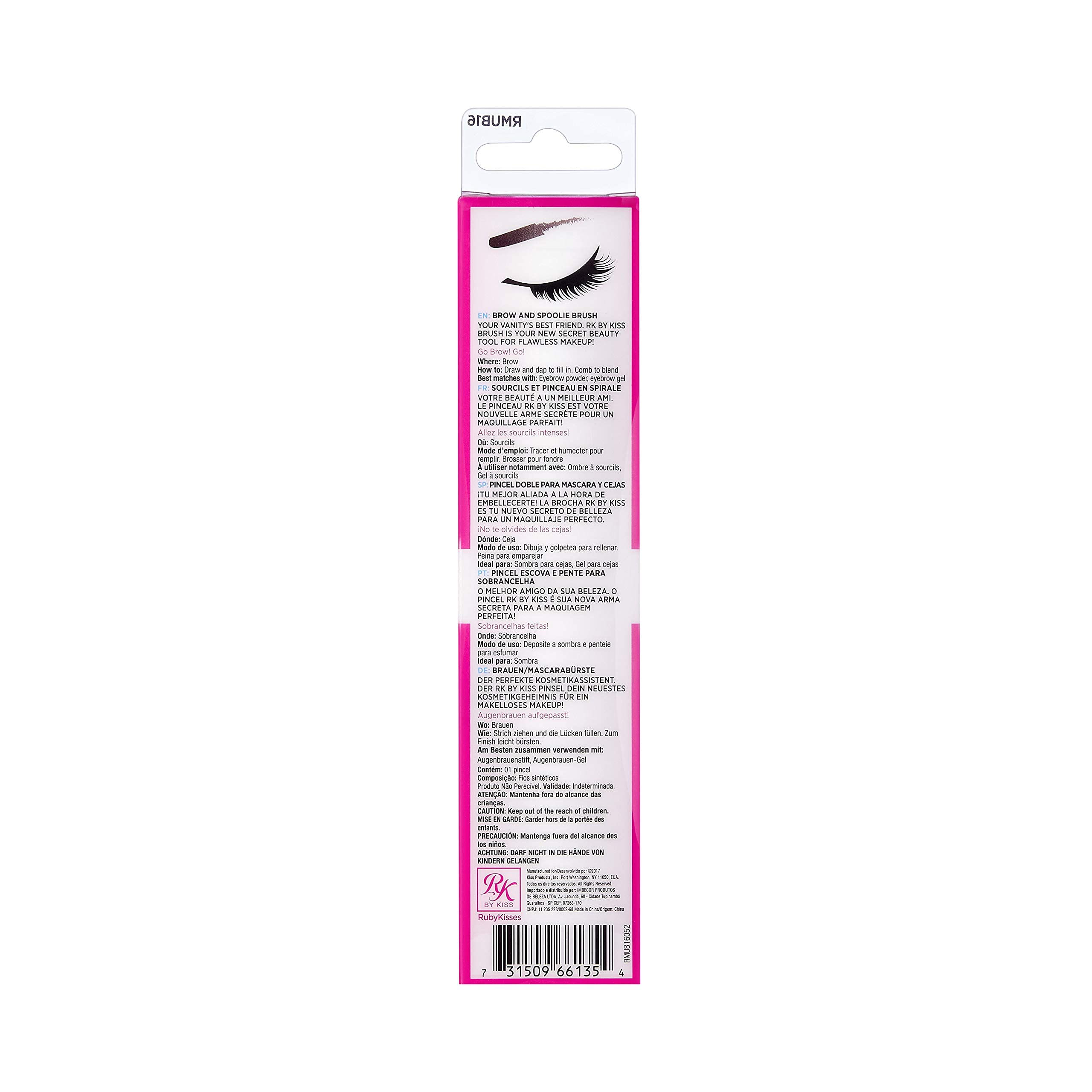 Kiss Ruby Kisses Make-Up Brush Brow & Spoolie
