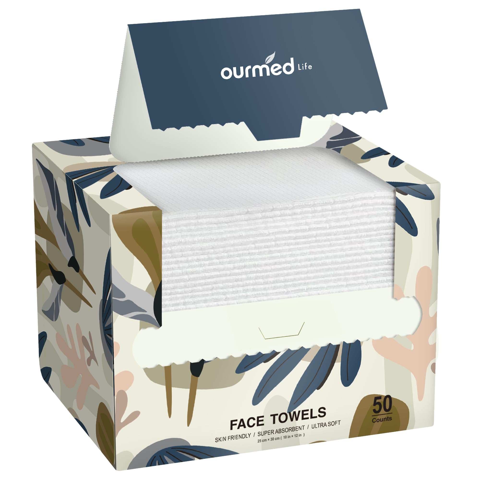 ourmed life Disposable Face Towel | Lint-Free Biodegradable Towels | Face Clean Dry Makeup Remover Wipes | Super Soft & Thick fo