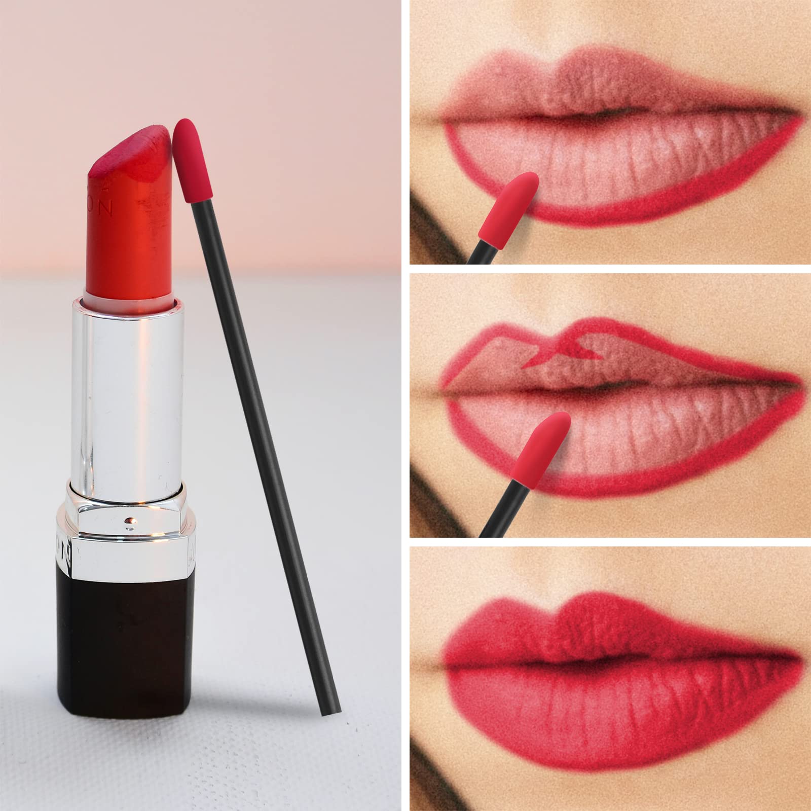 500Pcs Lip Wands Applicators Disposable - Vaincre Lipstick Brush Lip Gloss Makeup Applicator Beauty Tool Kits Black