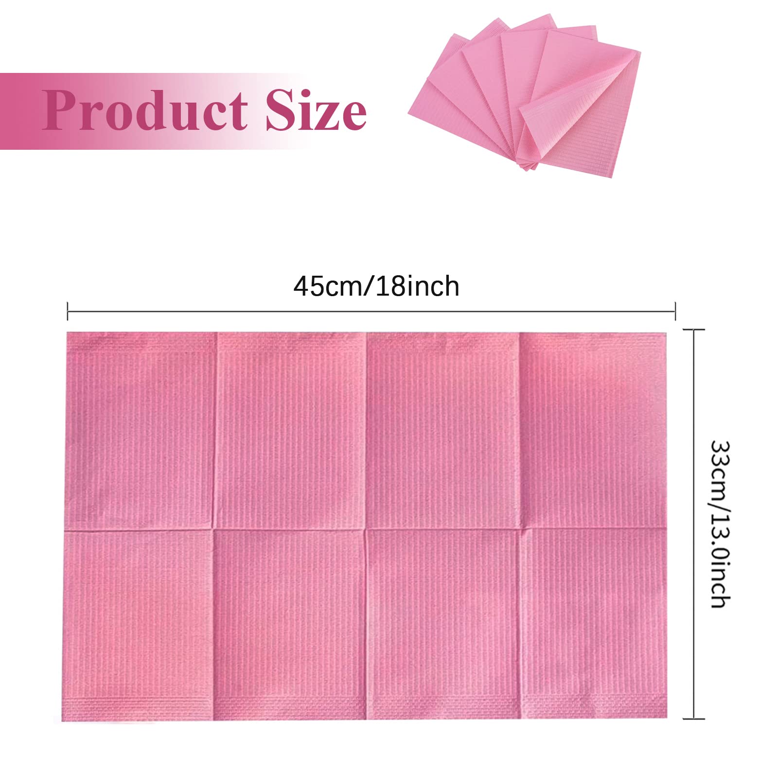 Bucice 50Pcs Disposable Nail Art Table Towels 3 Ply Tissue Waterproof Lap Cloths 13'' X 18'' Waterproof Dental Bibs For Patients
