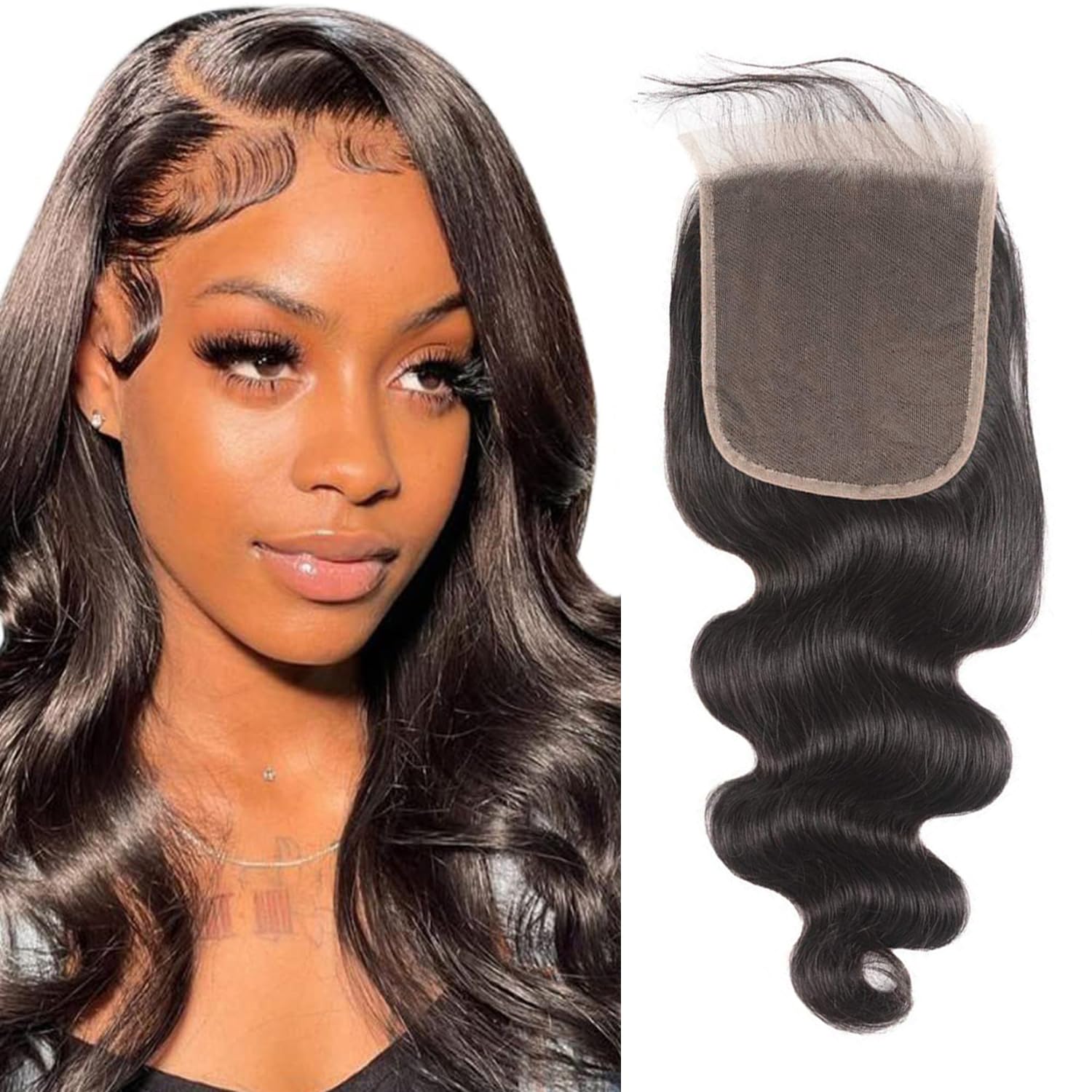 6x6 Hd Lace Closure Human Hair Pre Plucked With Baby Hair Body Wave High Density Unprocessed Brazilian Virgin Hair 10a Grade Nat