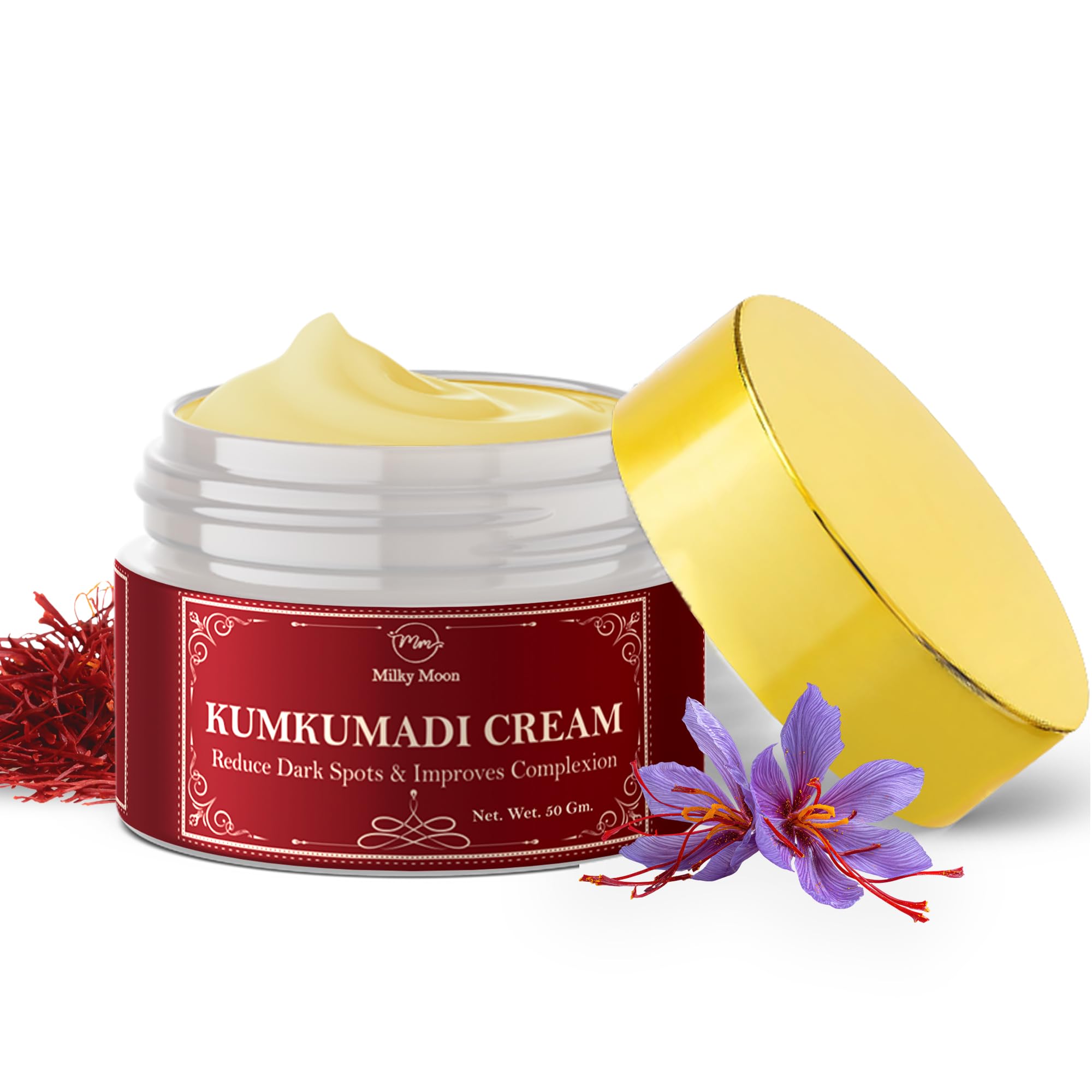 Kumkumadi Night Cream For Pigmentation & Dark Spots 50G | Ayurvedic Skin Brightening & AntiAging Cream | Reduces Wrinkles, Mela