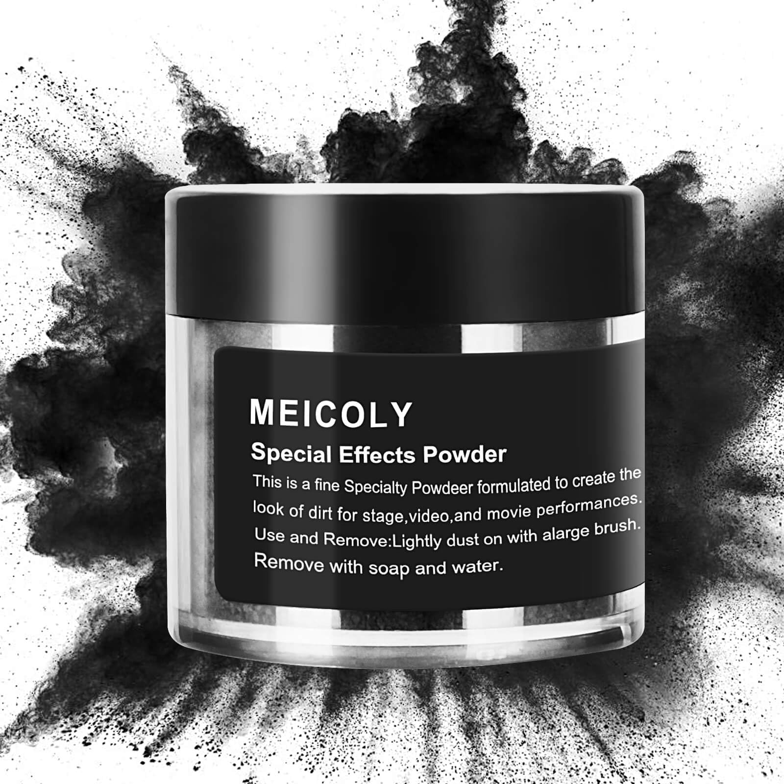 MEICOLY Black Special Effects Powder,Ultrafine Loose Dirt Powder for Stage,Video and Movie Performances,Professional Special Eff