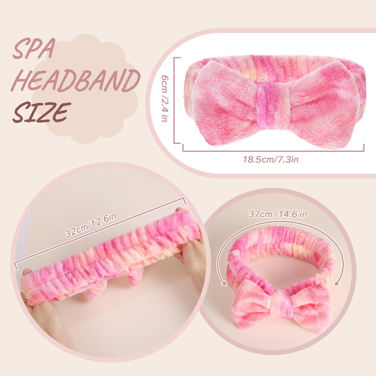 Obeoby 8 Pieces Face Wash Headband Set, Soft Spa Facial Headband Makeup Skincare Headbands For Washing Face