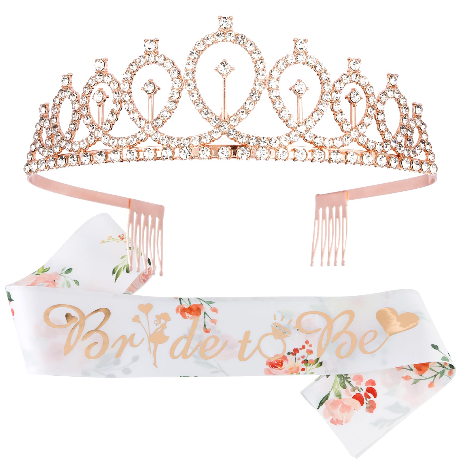 CIEHER Bride To Be Gifts: Sash, Tiara, Bachelorette & Bridal Shower Decorations