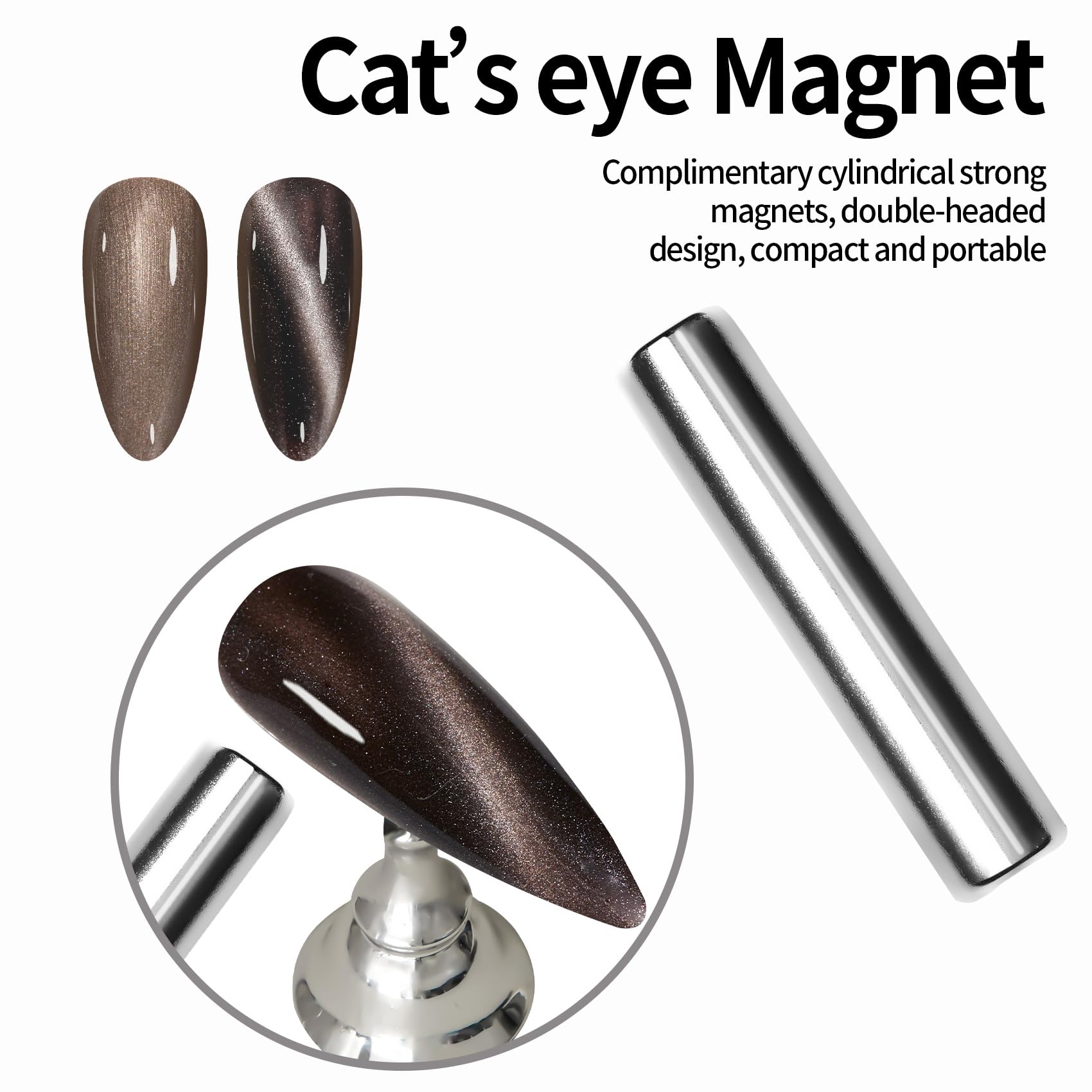 Maychao 15Ml Cat Eye Gel Nail Polish 1Pc Black Gel Polish With Magnet Soak Off Holographic Magnetic Nail Polish For Nail Art Man