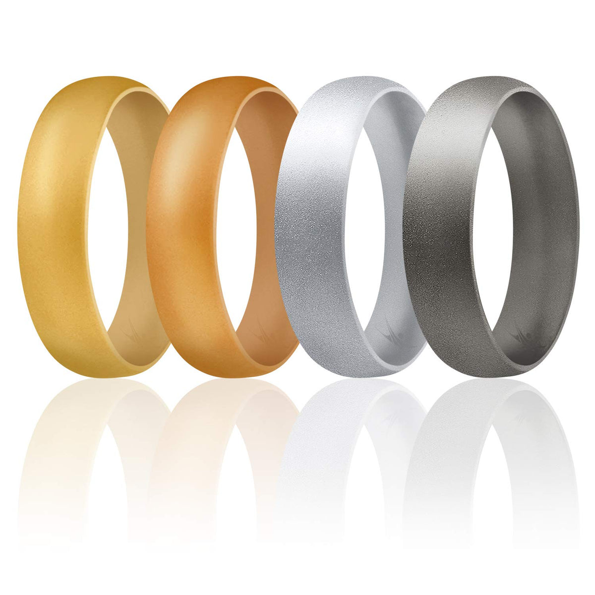 Roq Silicone Rubber Wedding Ring For Men & Women, Comfort Fit, Men & Women'S Wedding Band, Breathable Unisex Rubber Engagement B