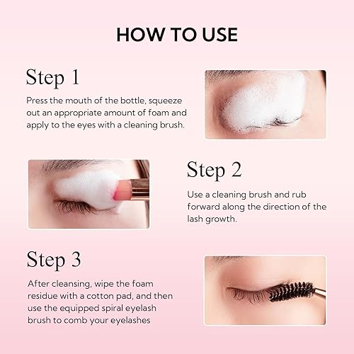 Breylee 100 Ml Lash Shampoo For Lash Extensions, Lash Fan Dryer+Rinse Bottle+Brushes+Cotton Puff, Eyelash Extension Cleanser, La