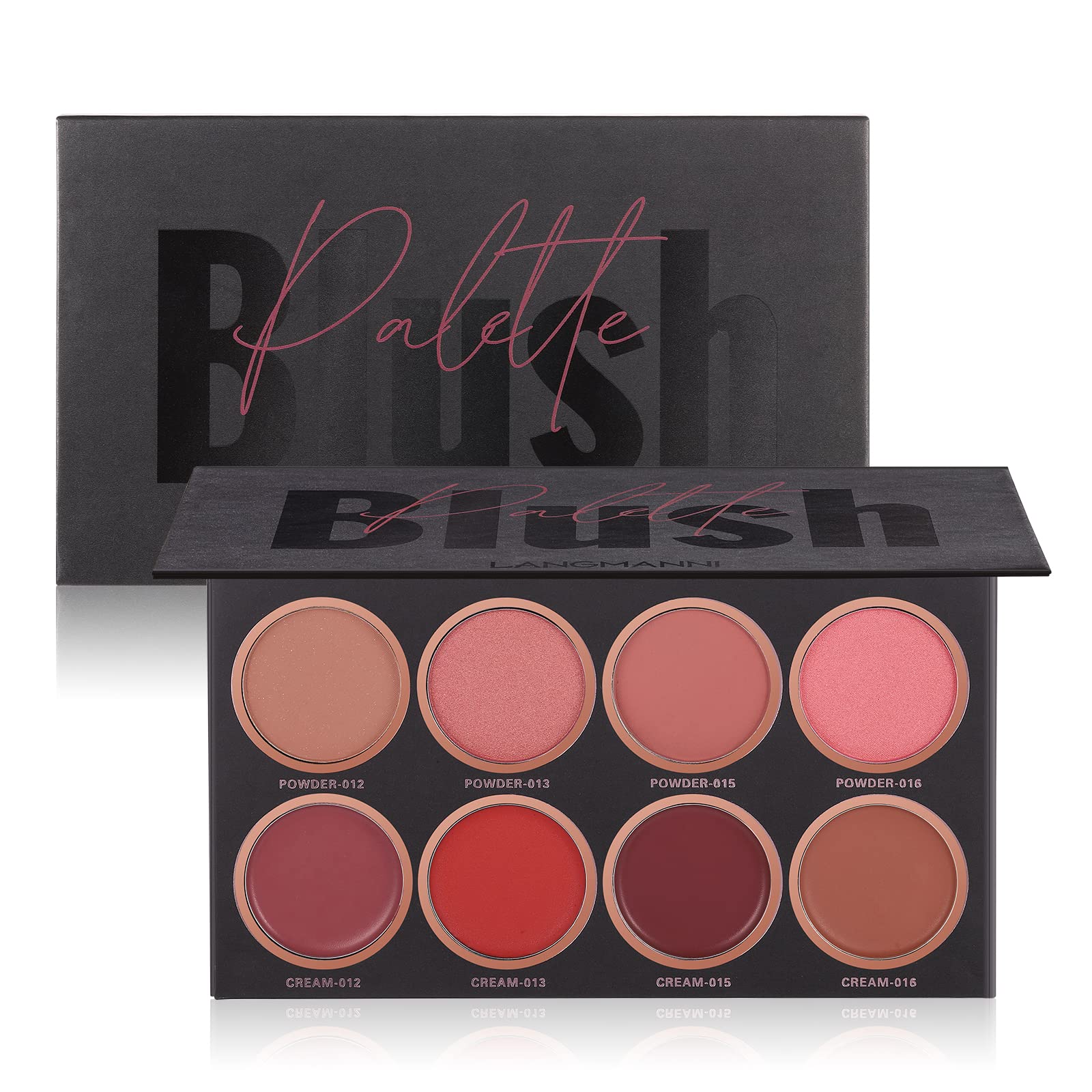 Professional Blush Makeup Palette, 8 Colors Blush And Highlighter Palette Matte Powder Bright Shimmer Mineral Contour Blush Pale
