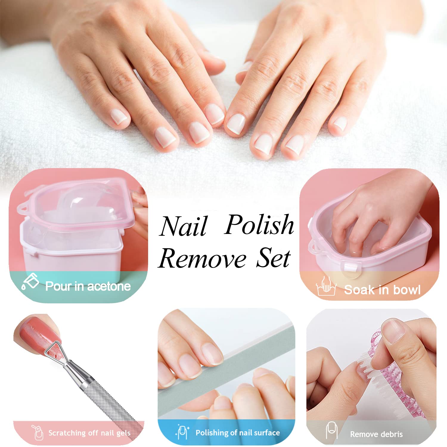 Nail Soaking Bowl, Gel Nail Polish Remover Kit, Manicure Bowl For Hand, Dip Powder Remover Tools, Nail Soak Off Bowl For Acrylic