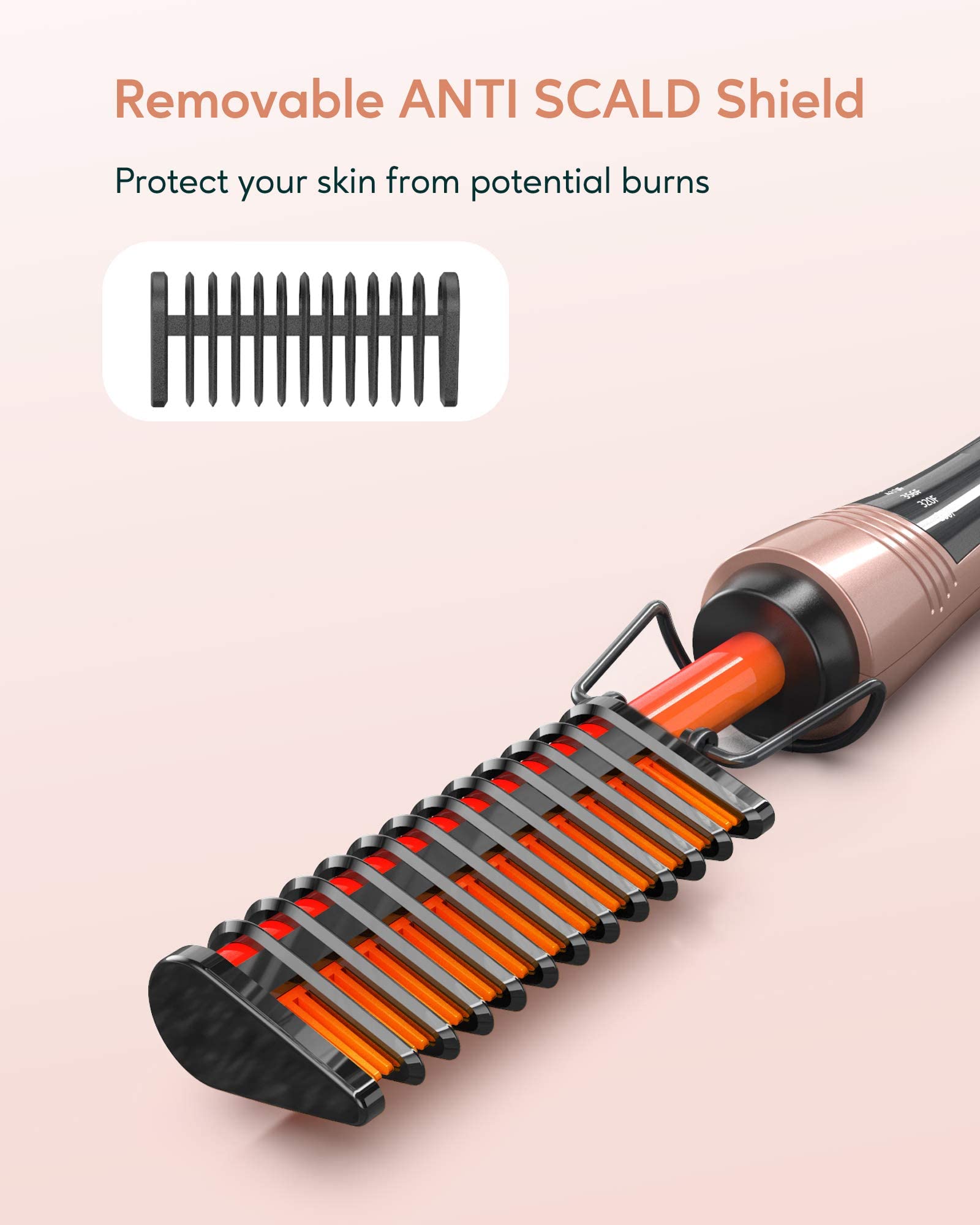Terviiix Electric Hot Comb for Lace Front Wigs, Pressing Combs for Black Women Hair, Anti-Scald Straightening Comb with Keratin