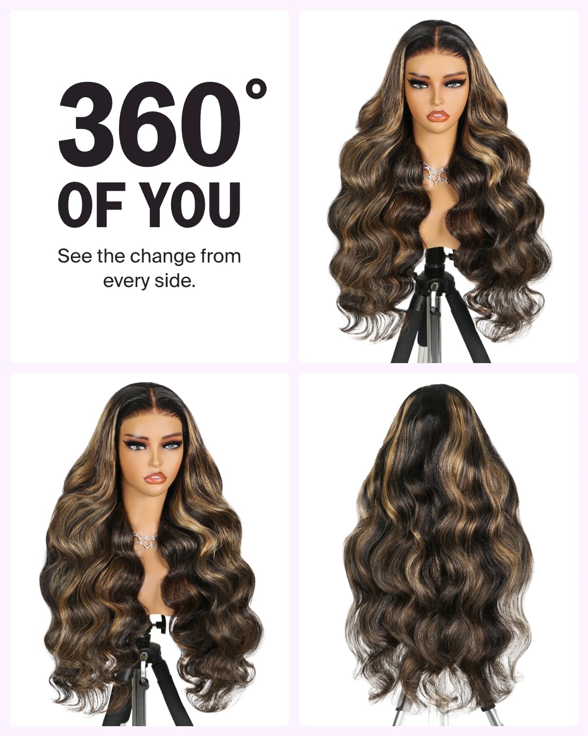 Megalook Balayage Wear And Go Glueless Wigs Human Hair 6X5 Hd Closure Wigs Highlight Body Wave Glueless Wig Real Pre Plucked Pre