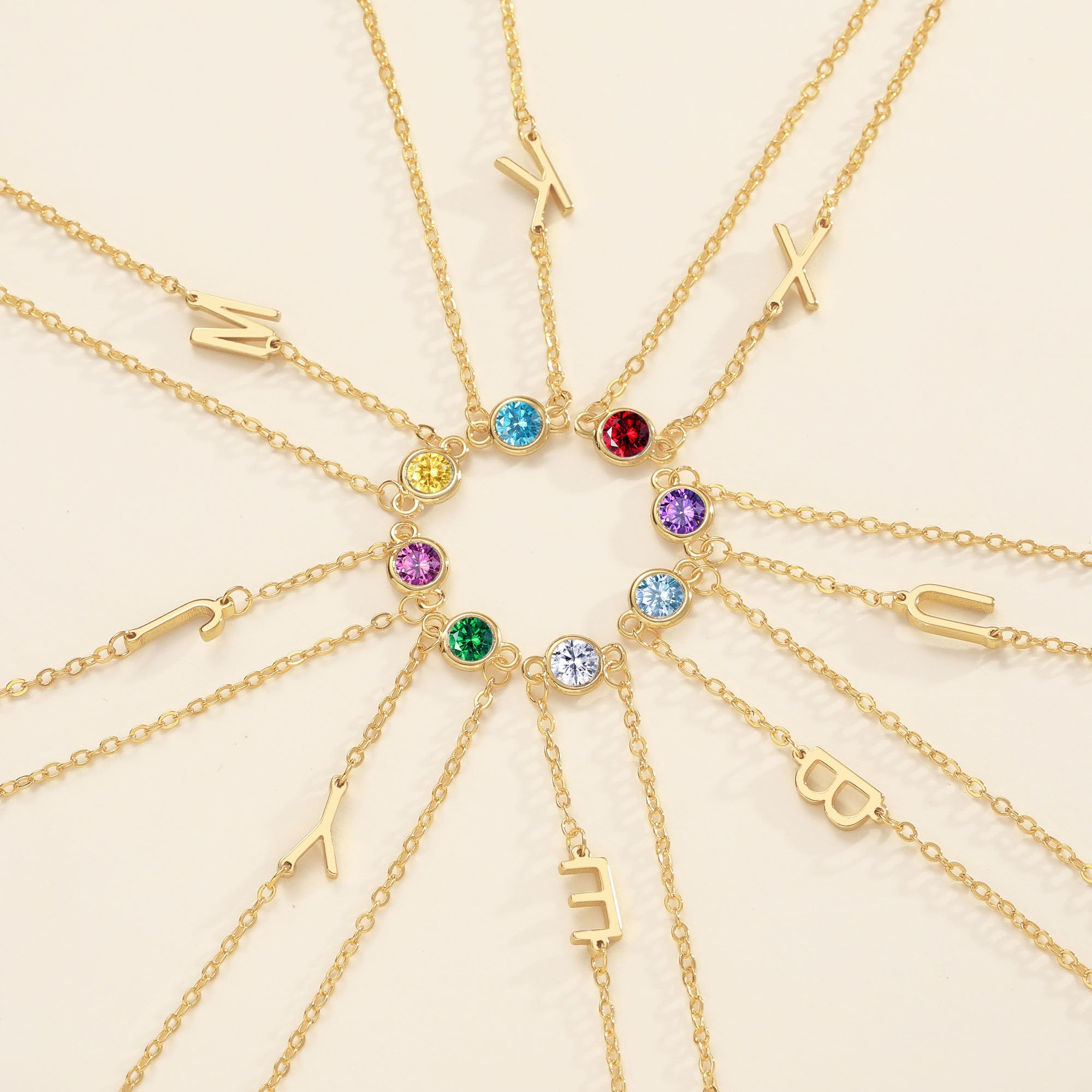 Birthday Gifts for Women February Birthstone Necklace, Initial Necklace Dainty Letter I February Birthday Gifts for Teens Mom Mo