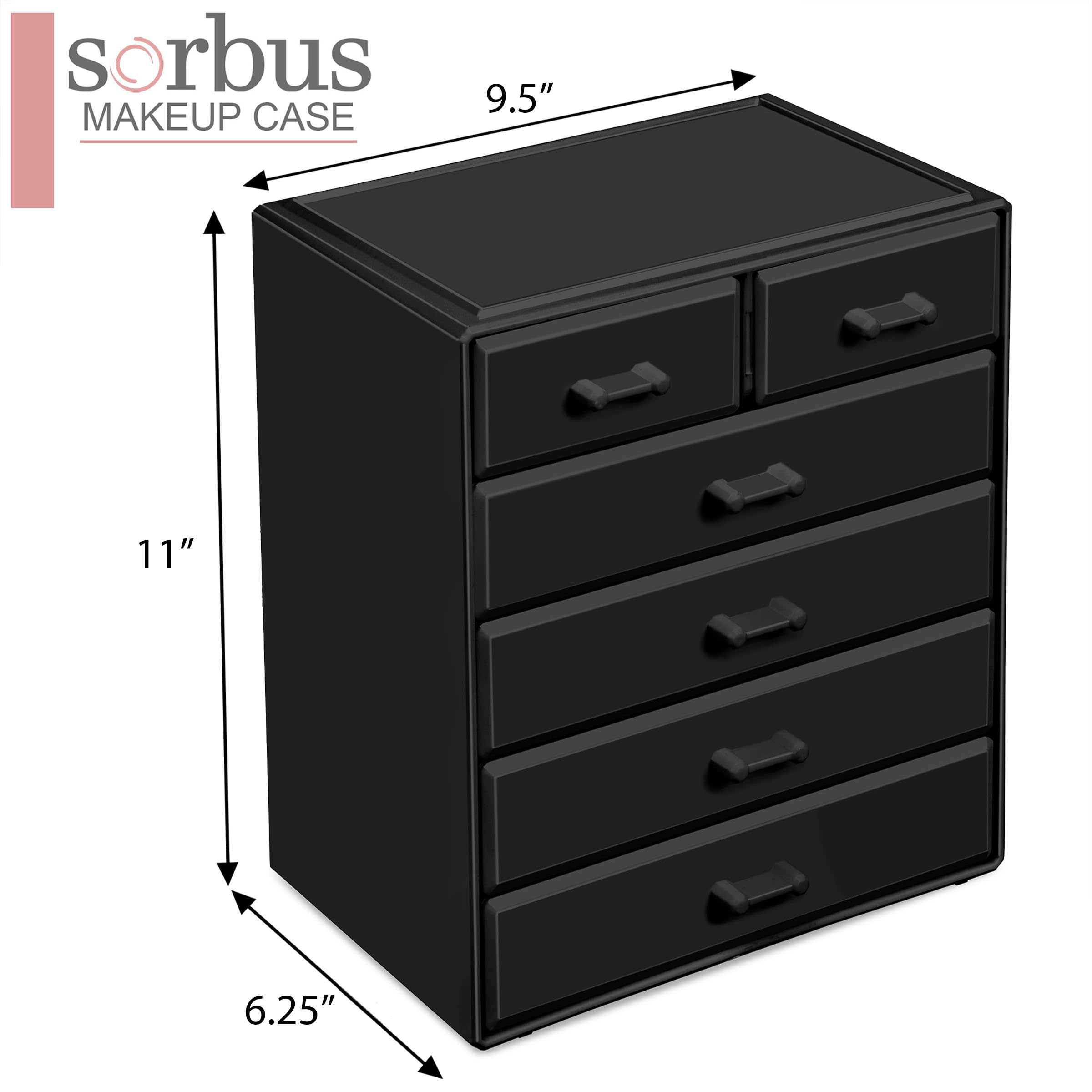 Sorbus Acrylic Makeup Organizer - Organization And Storage Case For Cosmetics Make Up & Jewelry - Large Makeup Organizer For Van