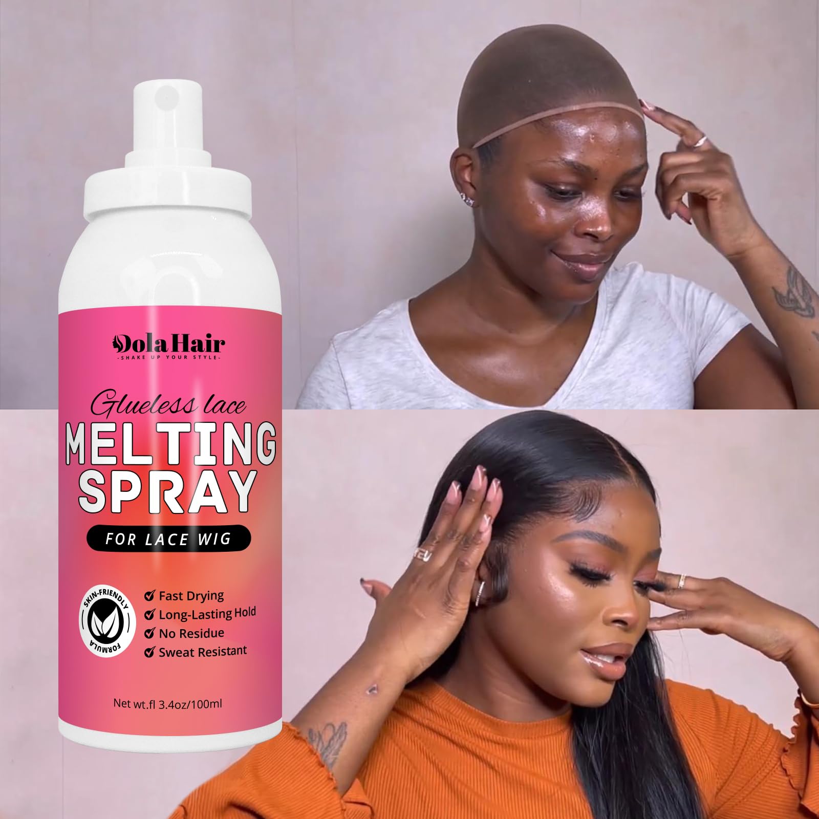 Dolahair Lace Melting Spray for GlueLess wigs lace bond melting spray Bond Adhesive Wig Glue Spray lace front melting spray for