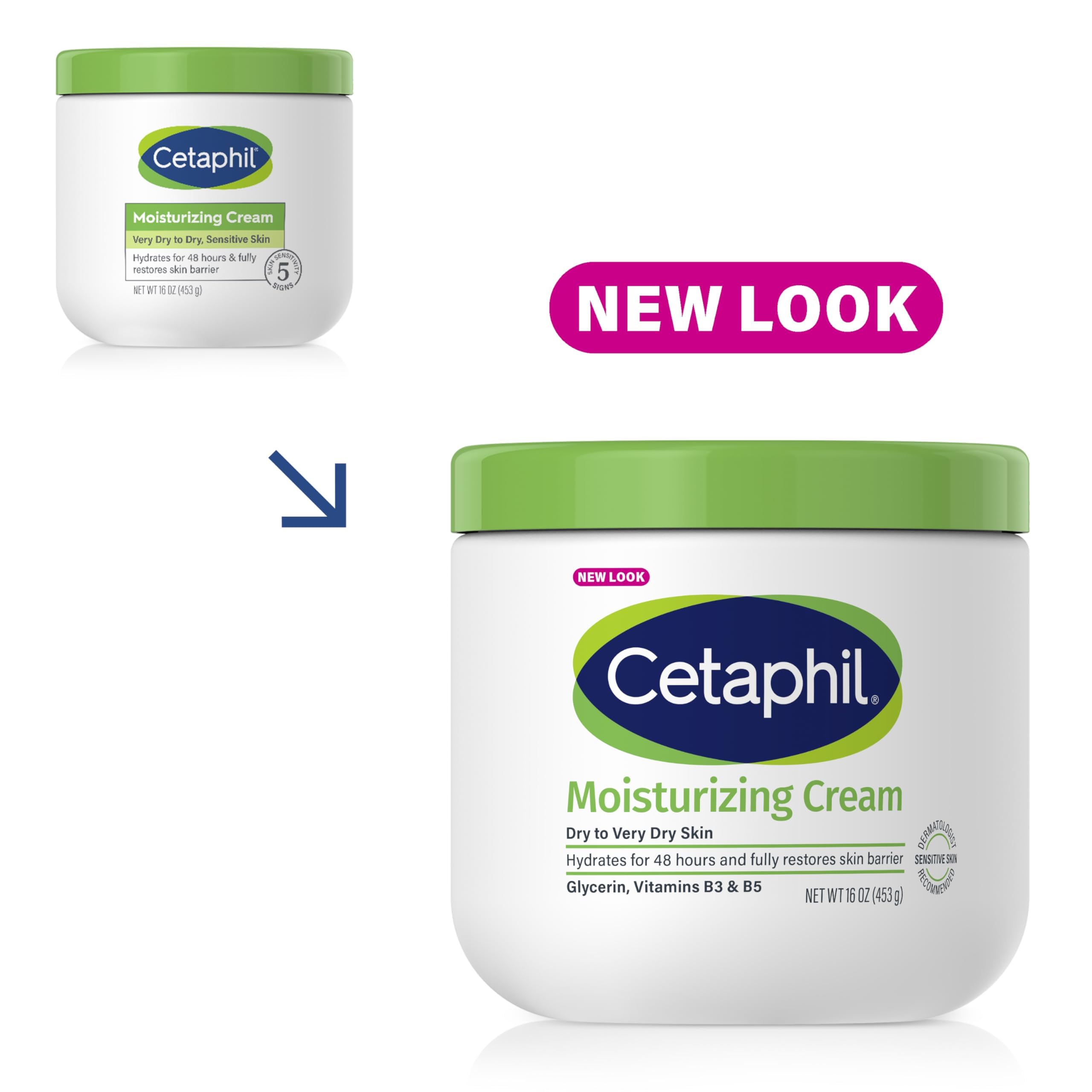 Cetaphil Body Moisturizer, Hydrating Moisturizing Cream For Dry To Very Dry, Sensitive Skin, New 20 Oz, Fragrance Free, Non-Come