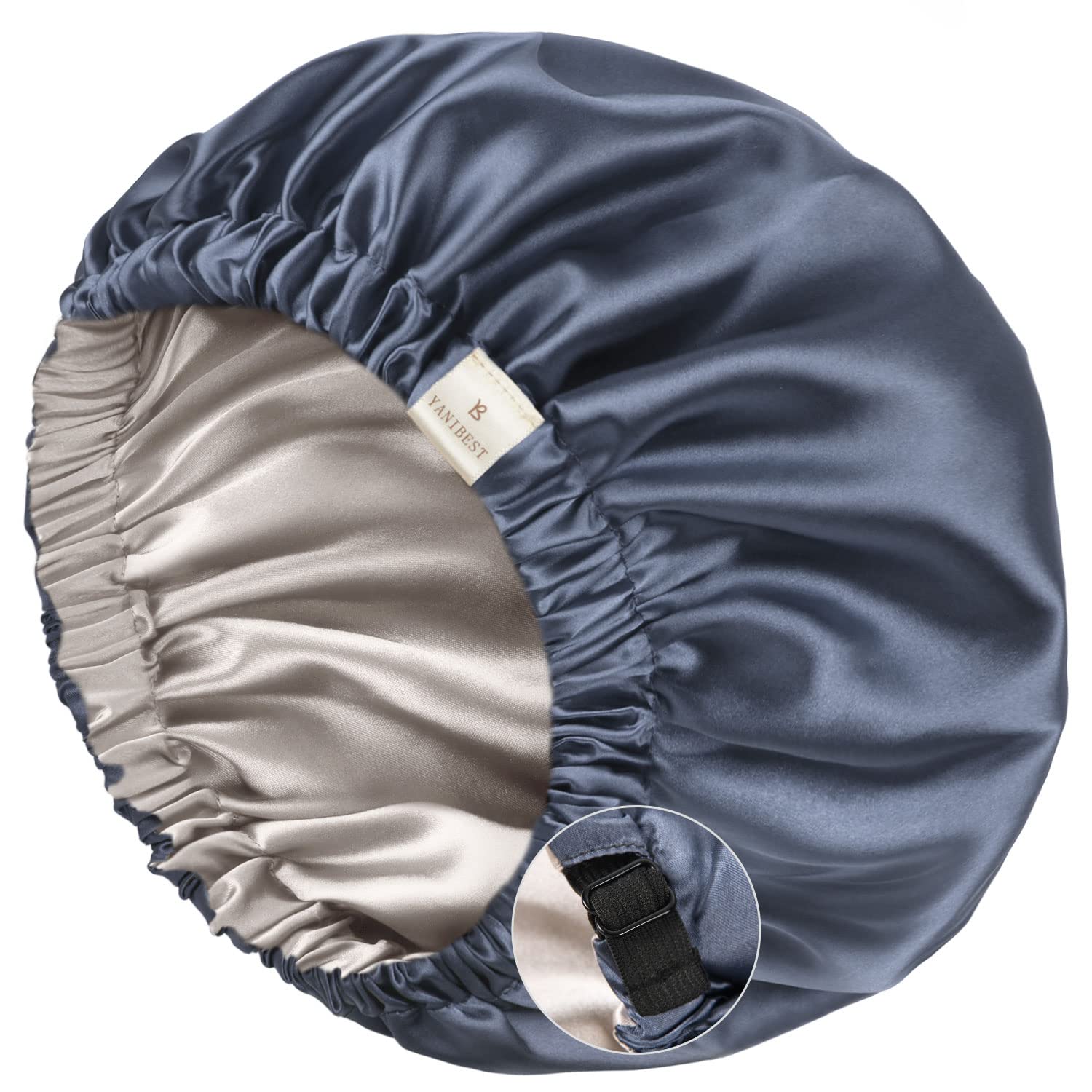 YANIBEST Satin Bonnet for Sleeping, Hair Bonnets for Women and Men, Double Layer Ajustable Silky Bonnet for Curly Braids Hair As