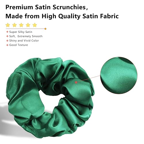 Hair Scrunchies Satin Scrunchies Silky Hair Accessories, Ponytail Makers for Braids, 60 Pack Headbands BeeVines Elastics Bobbles