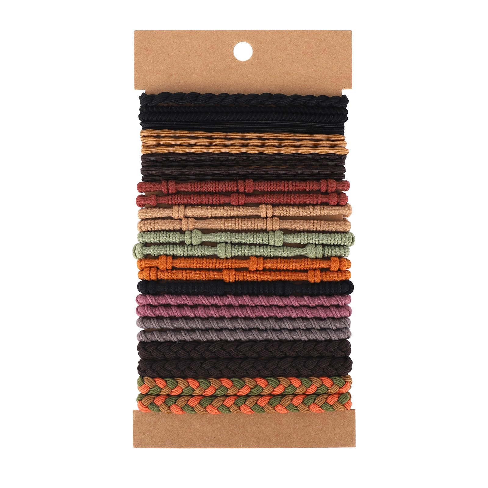 24pcs Hair Tie Bracelets for Women Men, Boho Ties Bracelets Elastics Friendly to Ponytail Holders for Thick/Medium/Long Hair (7 