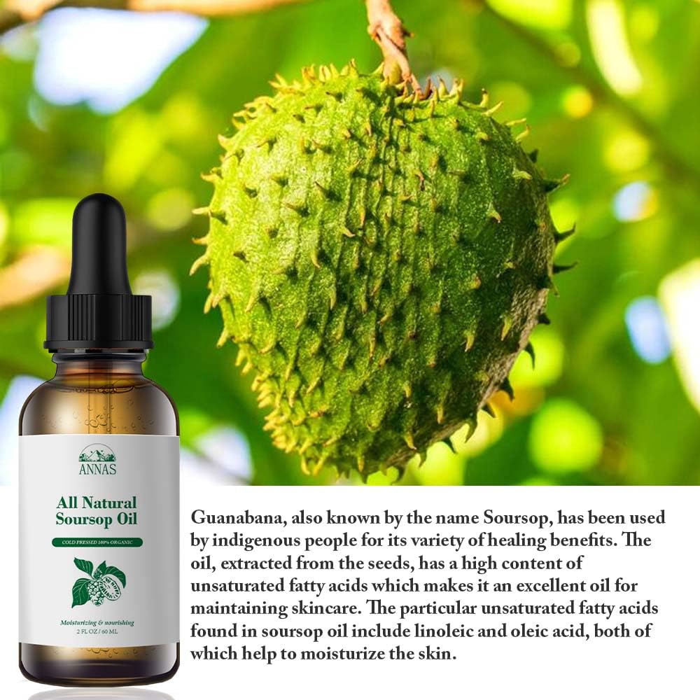 ANNAS Soursop Oil Organic,Natural Antioxidant, Cell Support & Regeneration, Immune Boost, Soursop Bitters Liquid, Non-GMO, Vegan