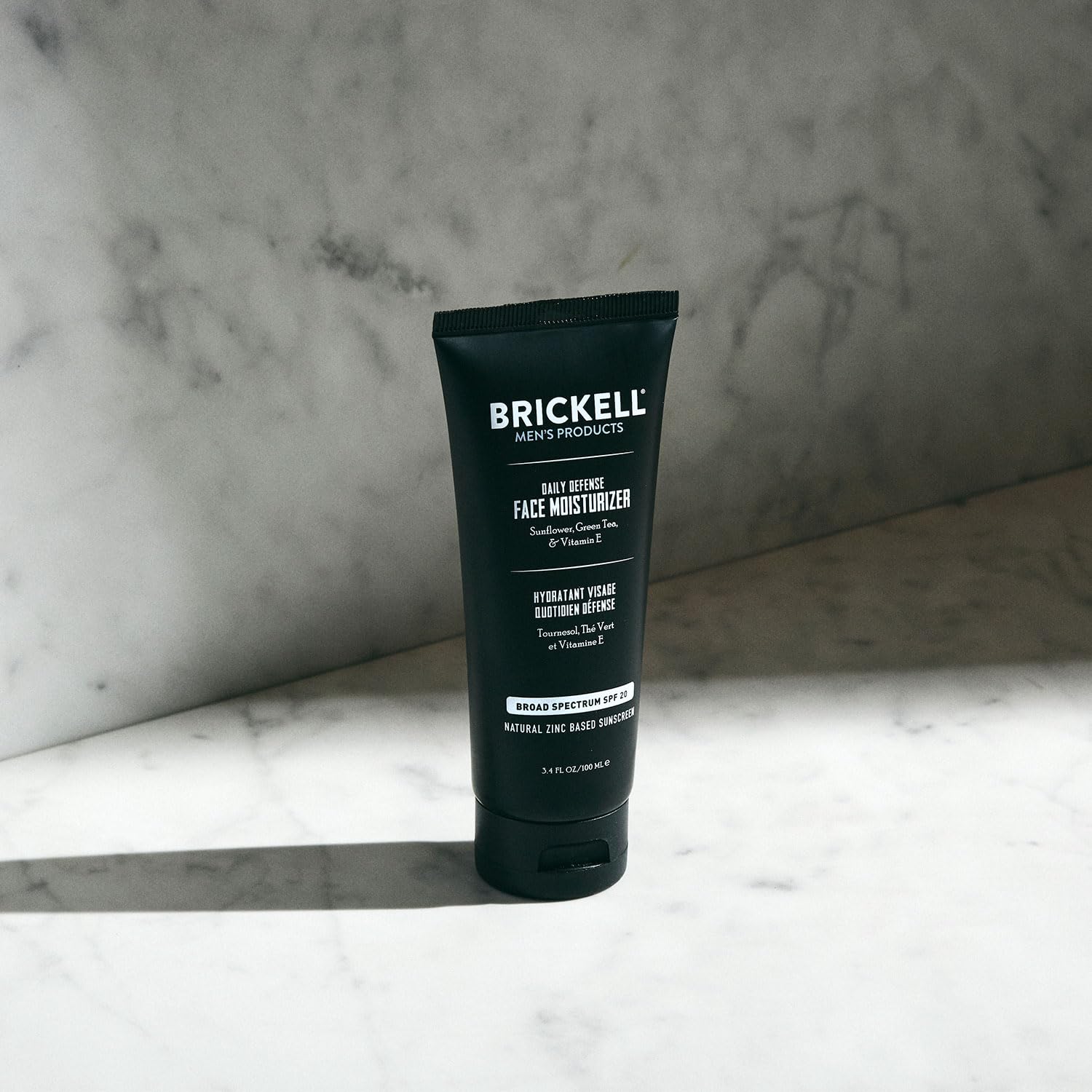 Brickell Men'S Daily Defense Spf20 Face Moisturizer For Men, Natural & Organic, Zinc Oxide Face Moisturizing Mineral Sunscreen,