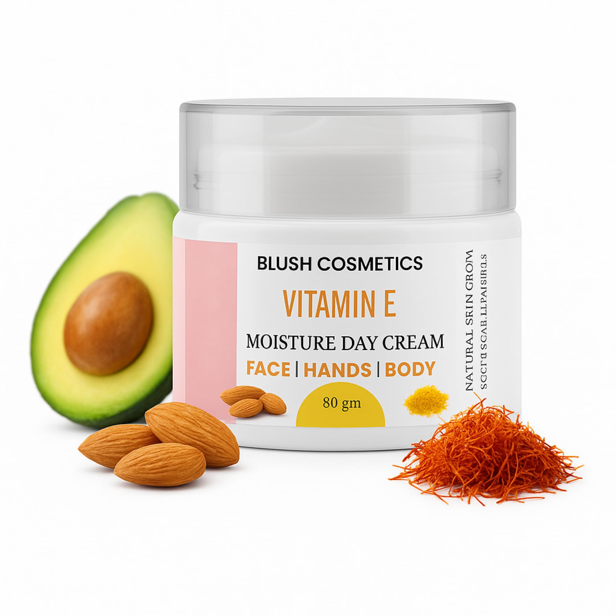 Blush Cosmetics Natural Moisturizer Cream 80Gm | 96Hr Hydration For Face, Body & Hands | Dark Spot Corrector & Brightening | Uva