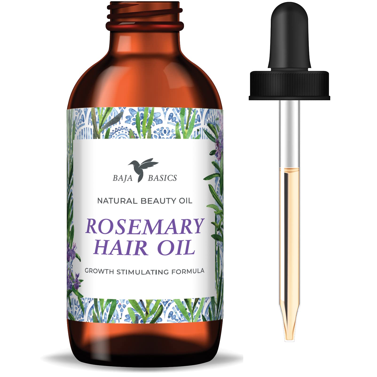 Rosemary Oil for Hair Growth by Baja Basics, Organic Rosemary Oil for Hair, Moisturizing Hair Oil for Split Ends and Dry Scalp, 