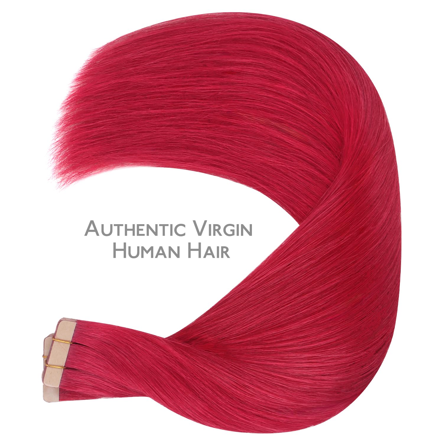 Wennalife Tape In Hair Extensions Human Hair, 40Pcs 80G 12 Inch Red Hair Extensions Real Human Hair Straight Tape In Extensions