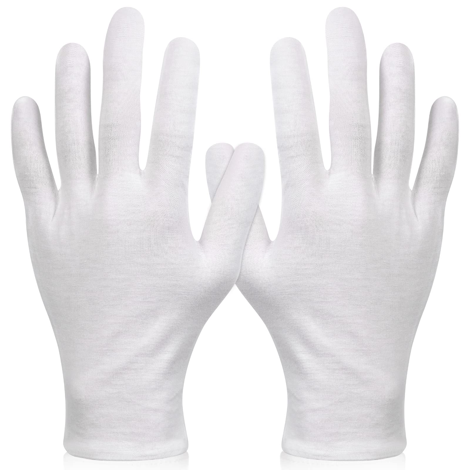 Paxcoo 6 Pairs Xl White Cotton Gloves For Dry Hand Moisturizing Cosmetic Eczema Hand Spa And Coin Jewelry Inspection