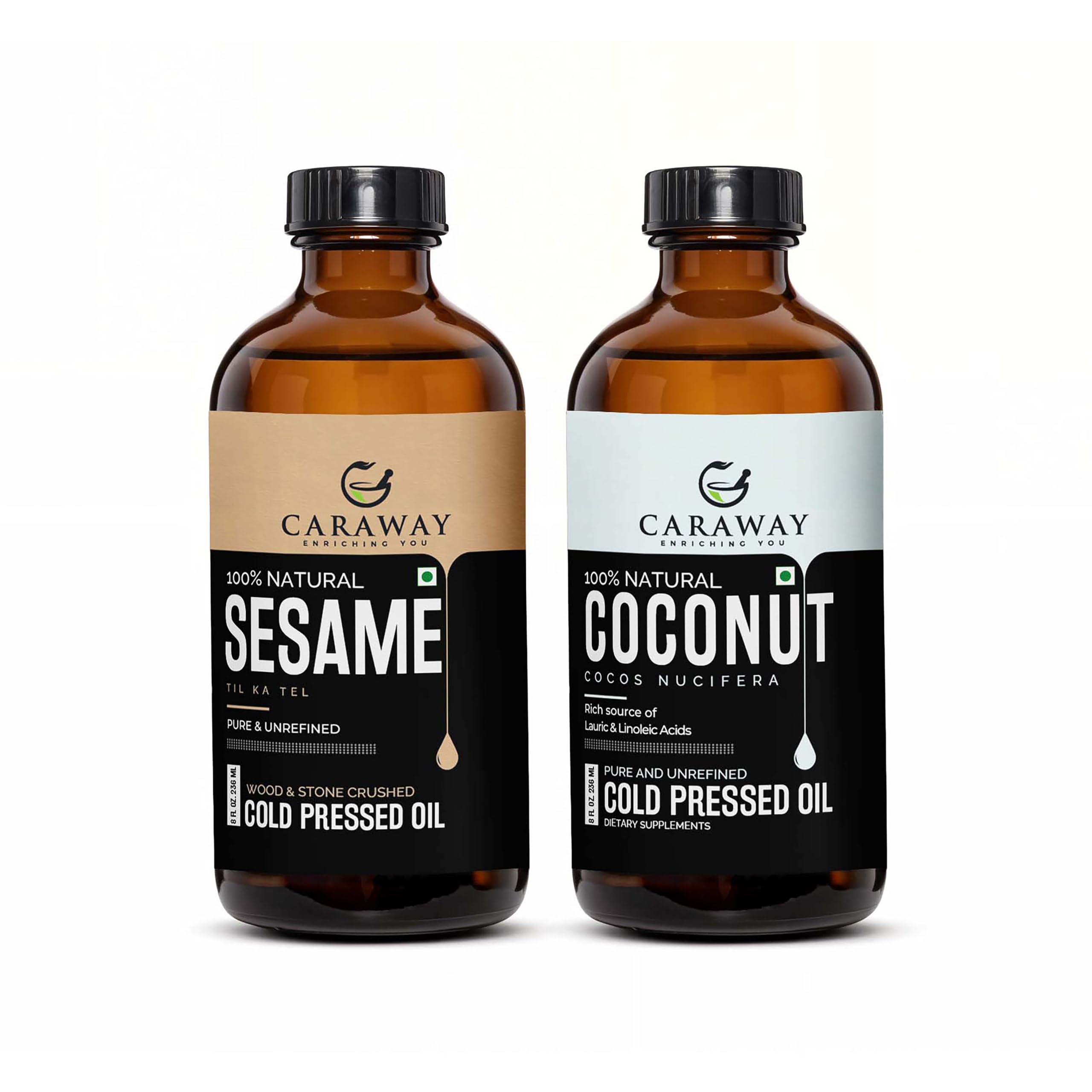 Caraway Sesame Oil 236 Ml With Coconut Oil 236 Ml Combo