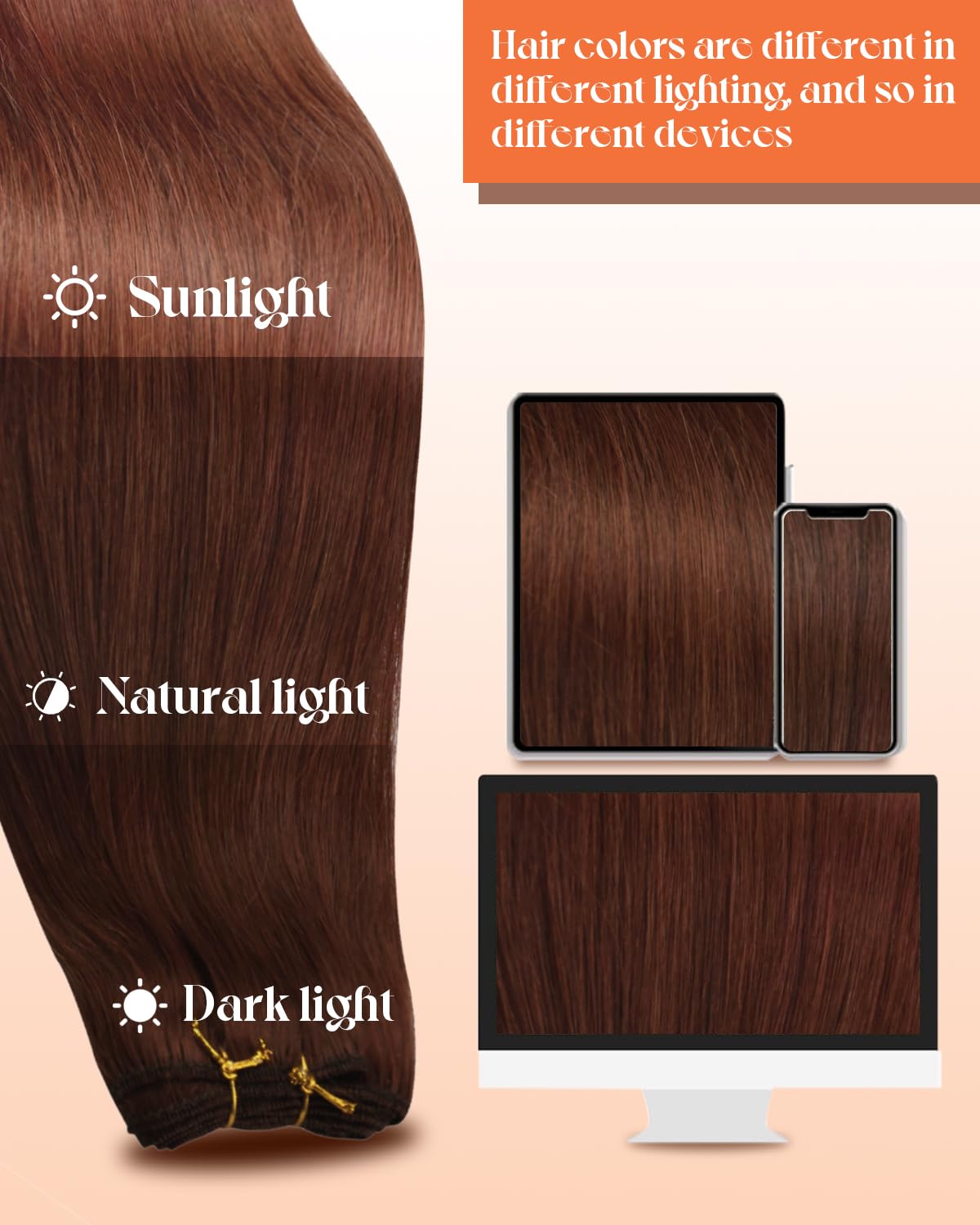 Sunny Hair Weft Hair Extensions Auburn Sew in Hair Extensions Real Human Hair Long Hair Weft Extensions Auburn Sew in Extensions
