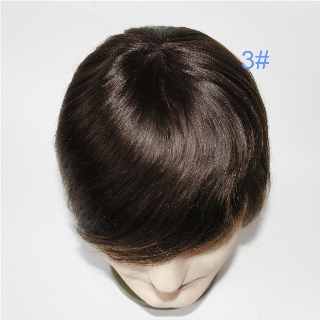 lumeng Wigs Toupee for Men Mono Lace With Npu Reinforce Lace Systems Size 6x8 Inch 6 Inch Length Color 3# 