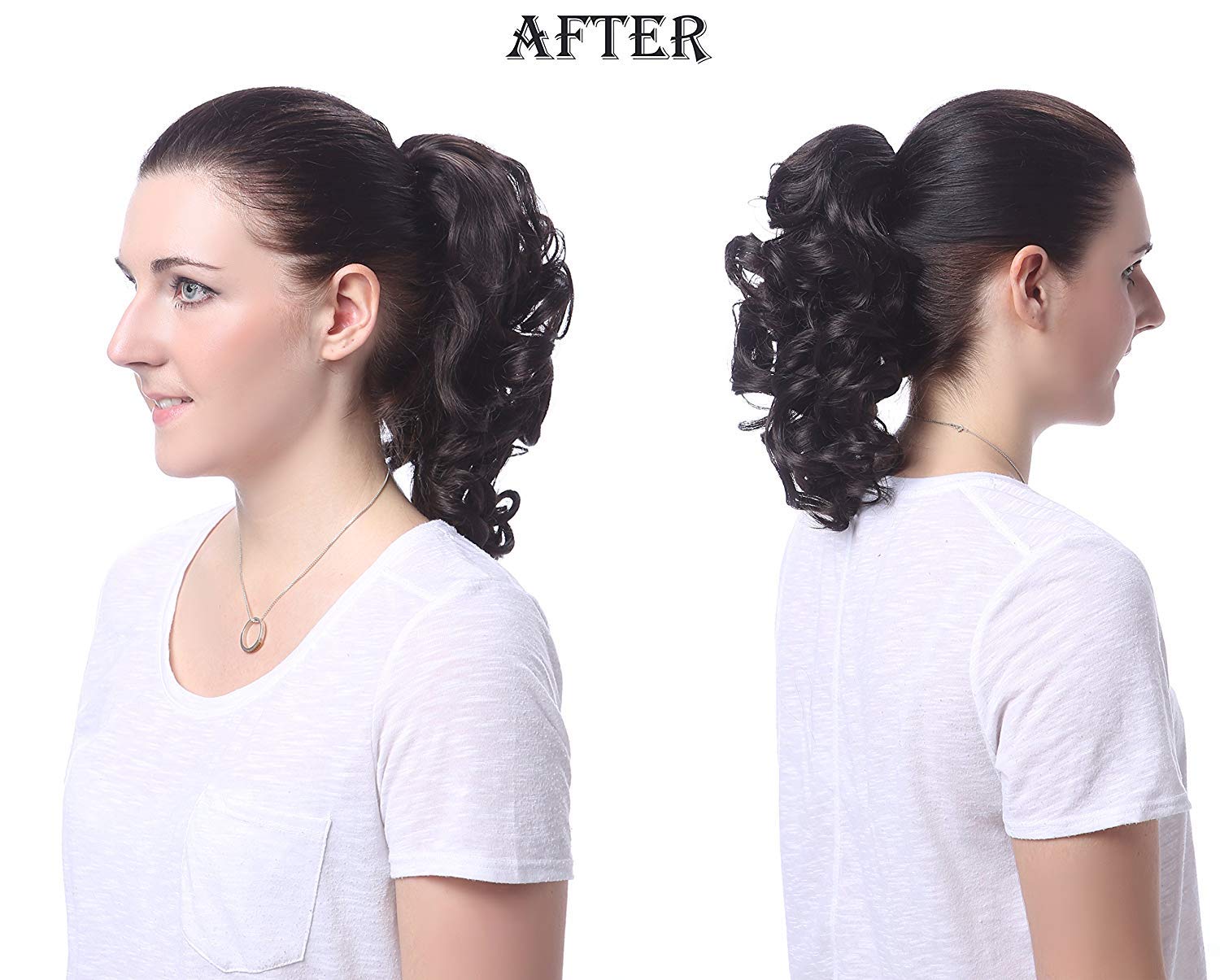 Onedor 12'' Synthetic Fiber Natural Textured Curly Ponytail Clip In/On Hair Extension Hairpiece (12Tt26)
