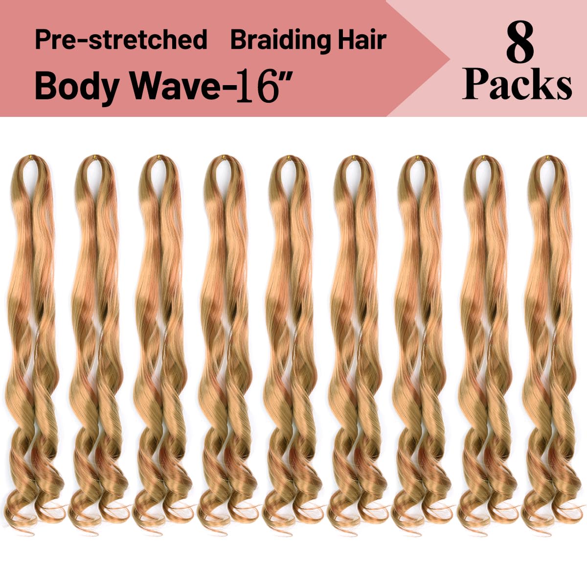 French Curly Braiding Hair For Box Braids P27/30 Braiding Hair 8 Packs 16 Inch 75G/Pack Crochet Braids Spanish Curly Synthetic S