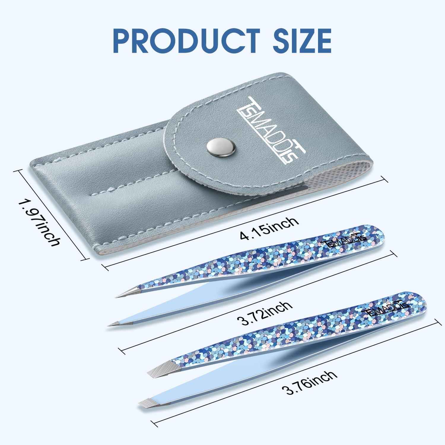 Tsmaddts Eyebrow Hair Removal Tweezer, 2-Pack Slant And Point Tip Tweezers For Women And Men Eyebrows, Facial And Ingrown Hairs,