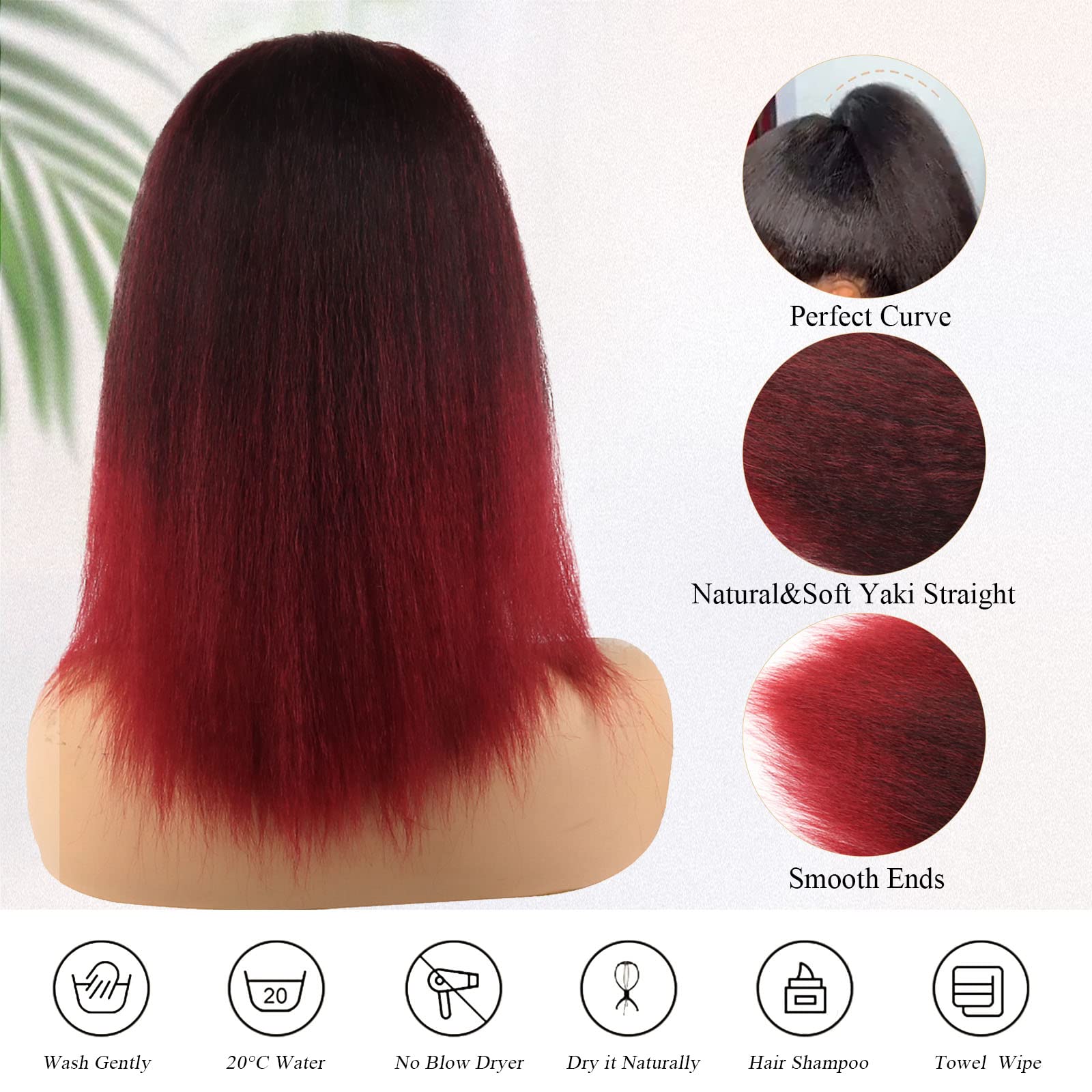 Leosa 14 Inch Drawstring Ponytails For Black Women Short Natural Black Yaki Straight Drawstring Ponytail Hair Extensions (14 Inc