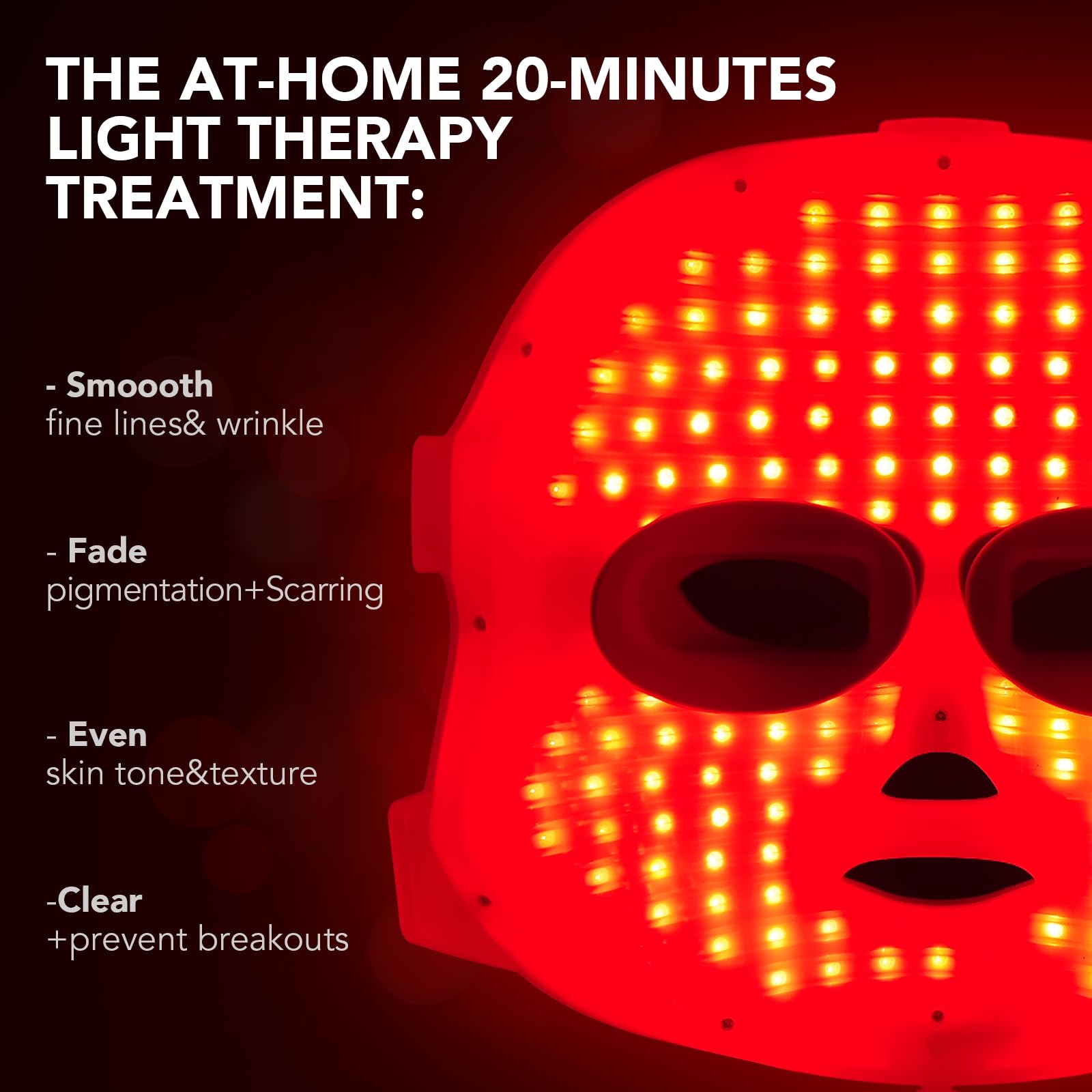 NEWKEY Red Light Therapy Mask for Face,7 Colors LED Face Mask Light Therapy, At-Home Photon Skin Care Beauty Mask for Anti Wrink